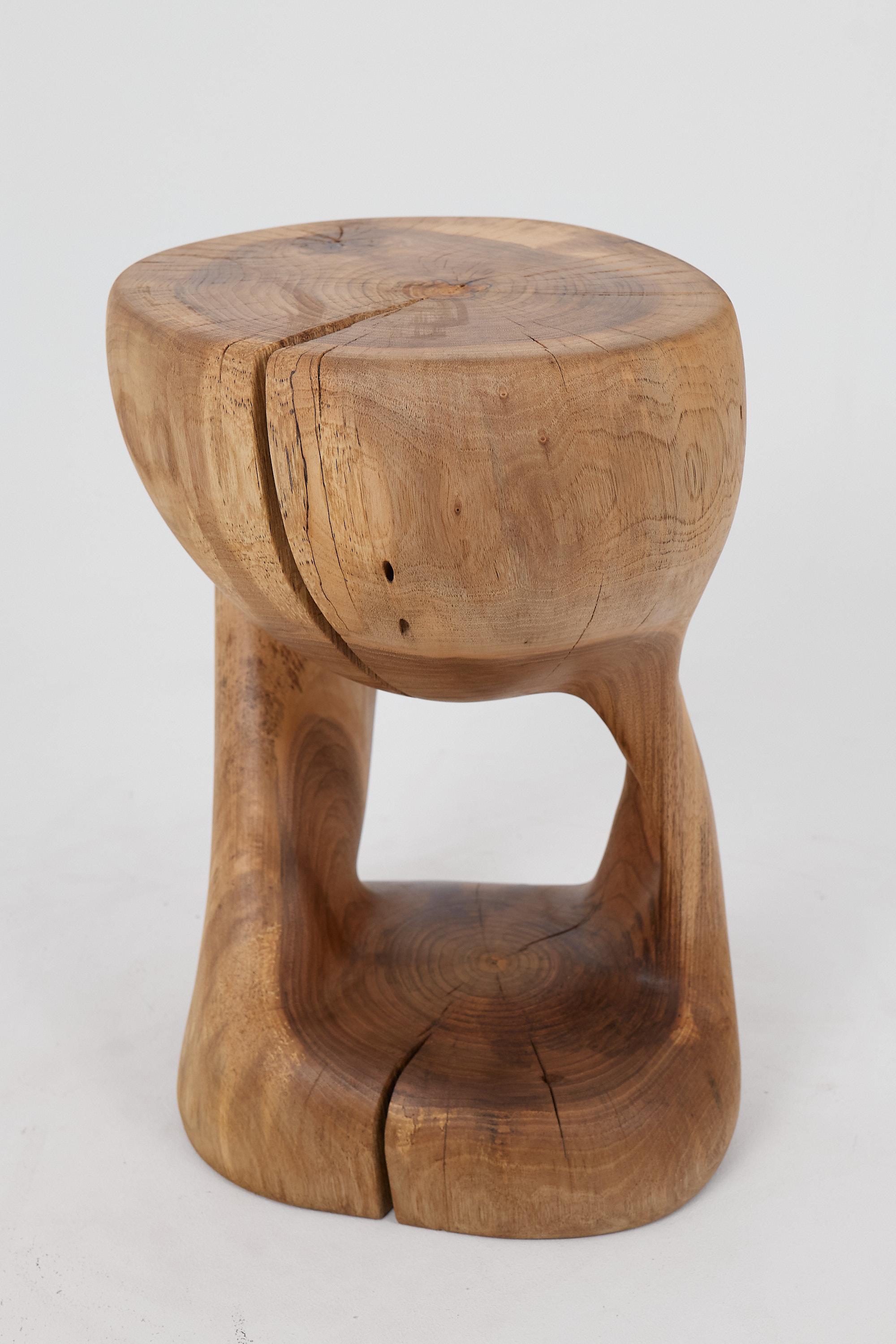 Escultura funcional única de madera tallada con motosierra a modo de mesa auxiliar. Tallado a partir de una sola pieza de madera y protegido con aceites de la más alta calidad, lo que garantiza su durabilidad durante generaciones. Natural, ecológico
