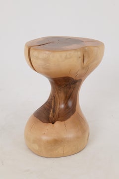 Logniture, Walnut Solid Wood Sculptural Side Table, Original Contemporary Design