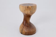 Logniture, Walnut Solid Wood Sculptural Side Table, Original Contemporary Design