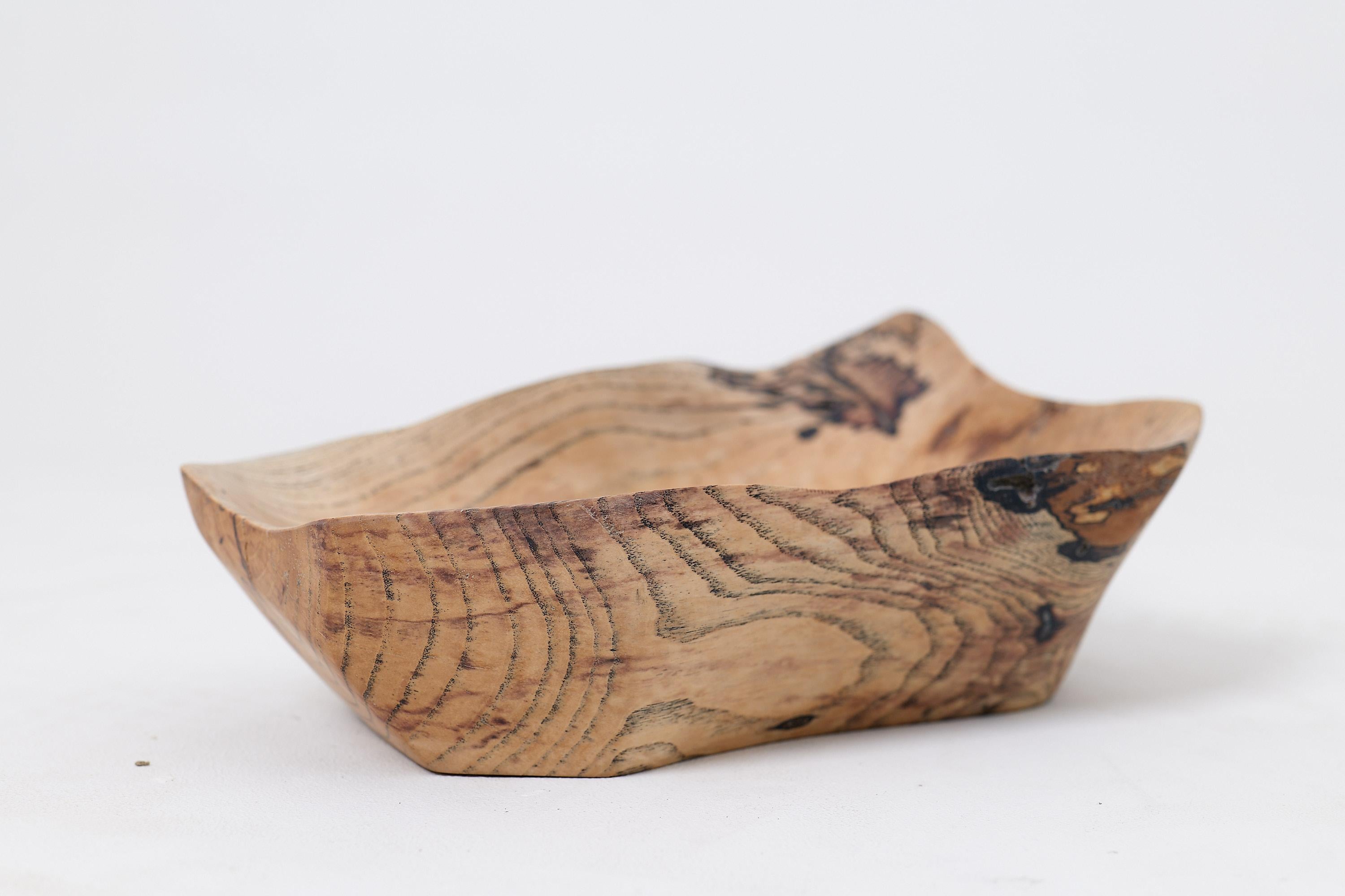 Brutalist Logniture, Wooden Bowl, Handmade, Carved, Unique For Sale