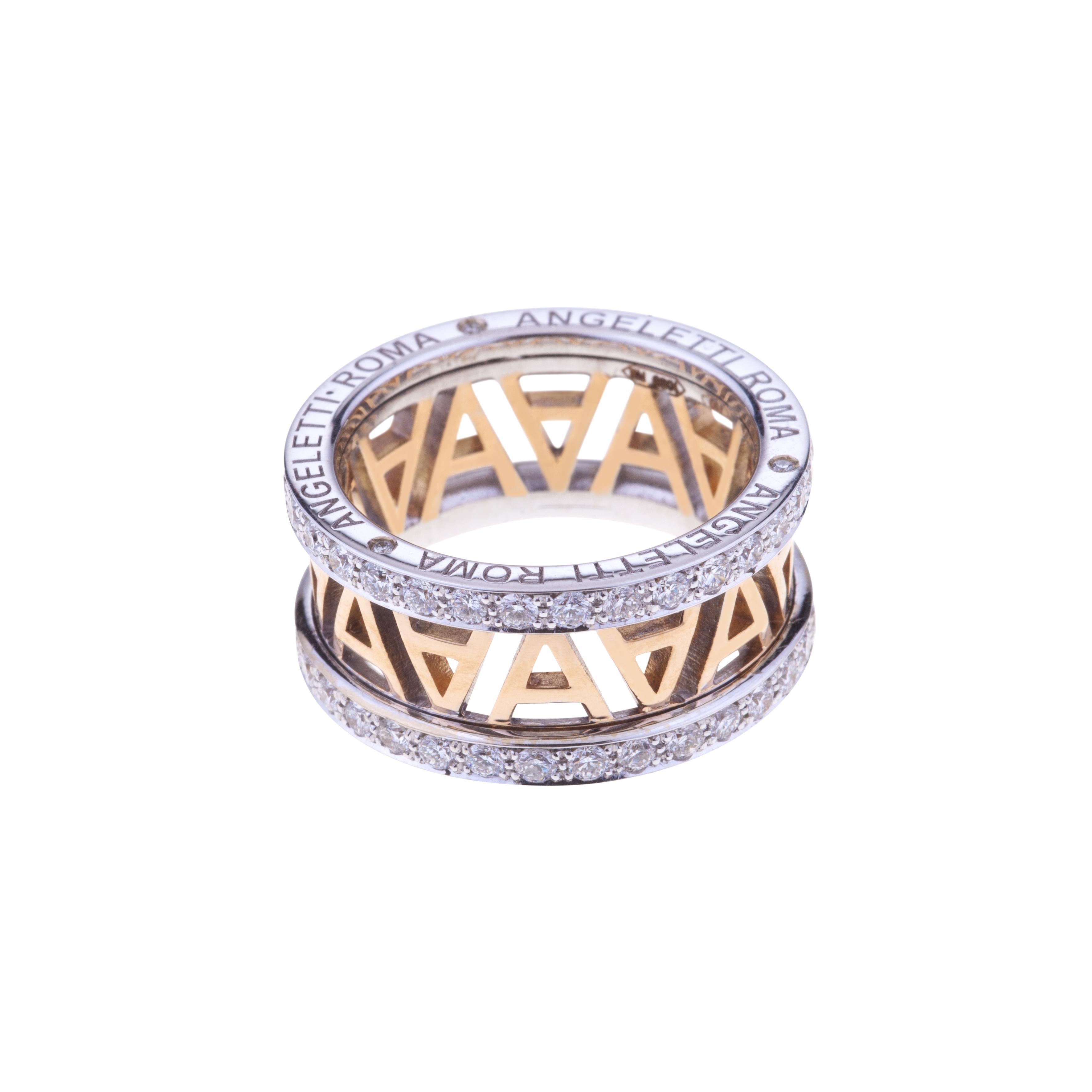 Logo by Angeletti Rose Gold Ring Large size with Diamonds
The Logo Collection is inspired by the 