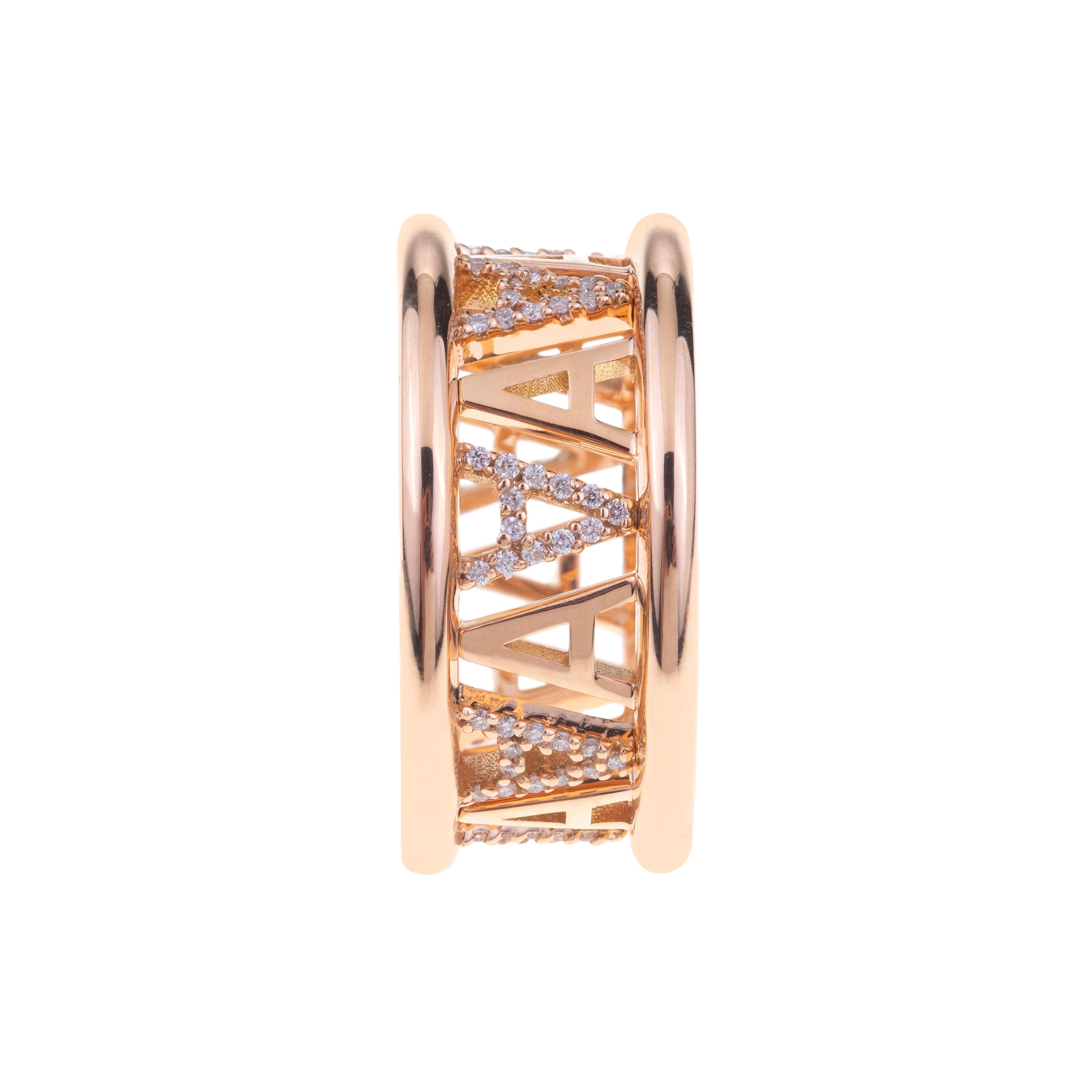 Modern Logo by Angeletti. Rose Gold Ring with alternate 