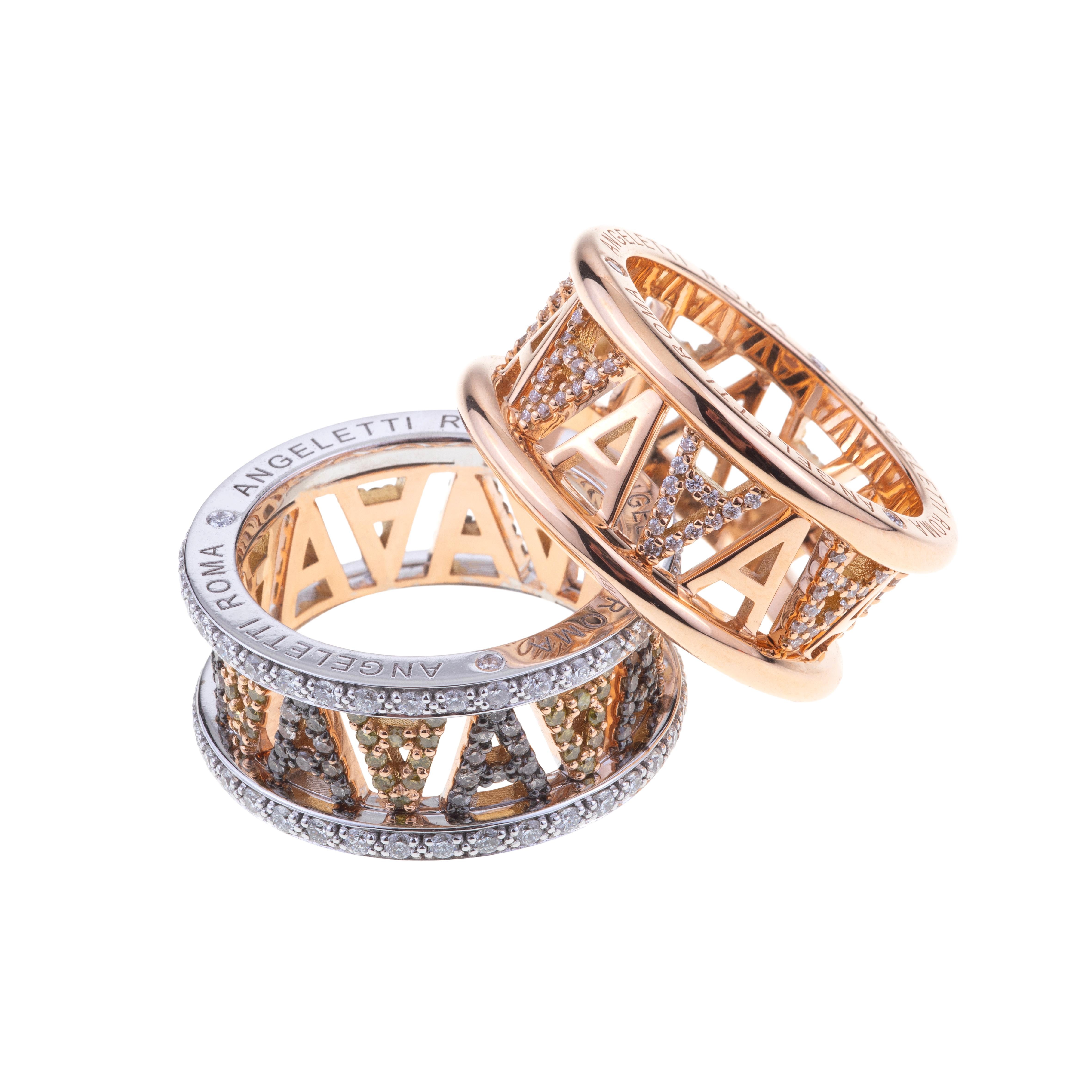 Logo by Angeletti. Rose Gold Ring with alternate 