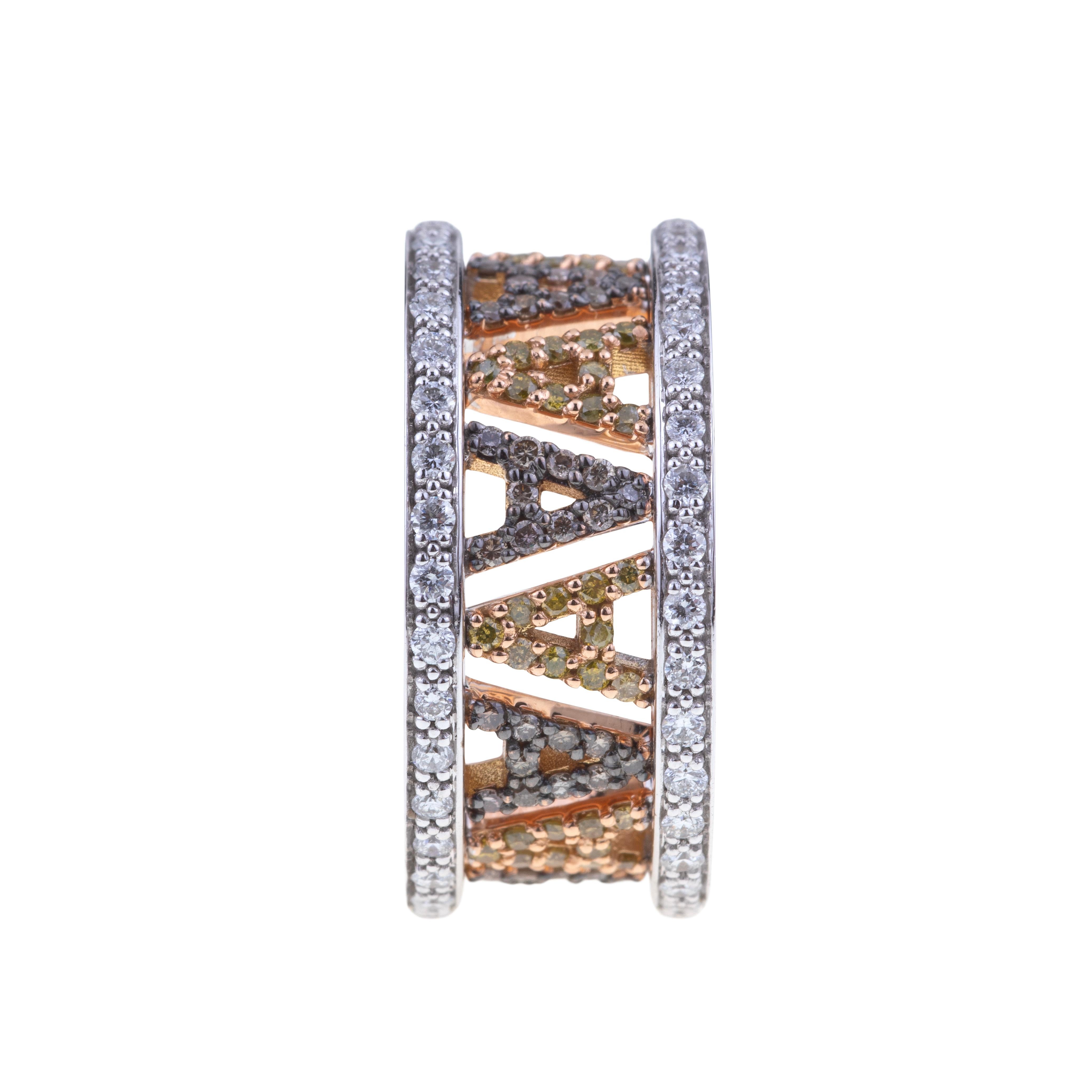 Logo by Angeletti. Rose Gold Ring with Yellow and Brown Diamonds
The Logo Collection is inspired by the 