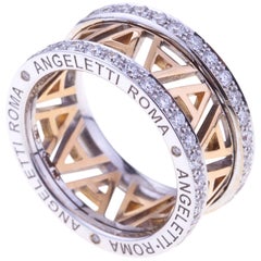Logotipo Anillo Oro Rosa Talla Pequeña con Diamantes