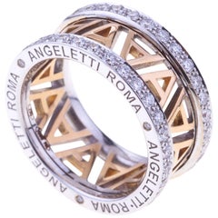 Logo Rose Gold Ring Small Size with Diamonds