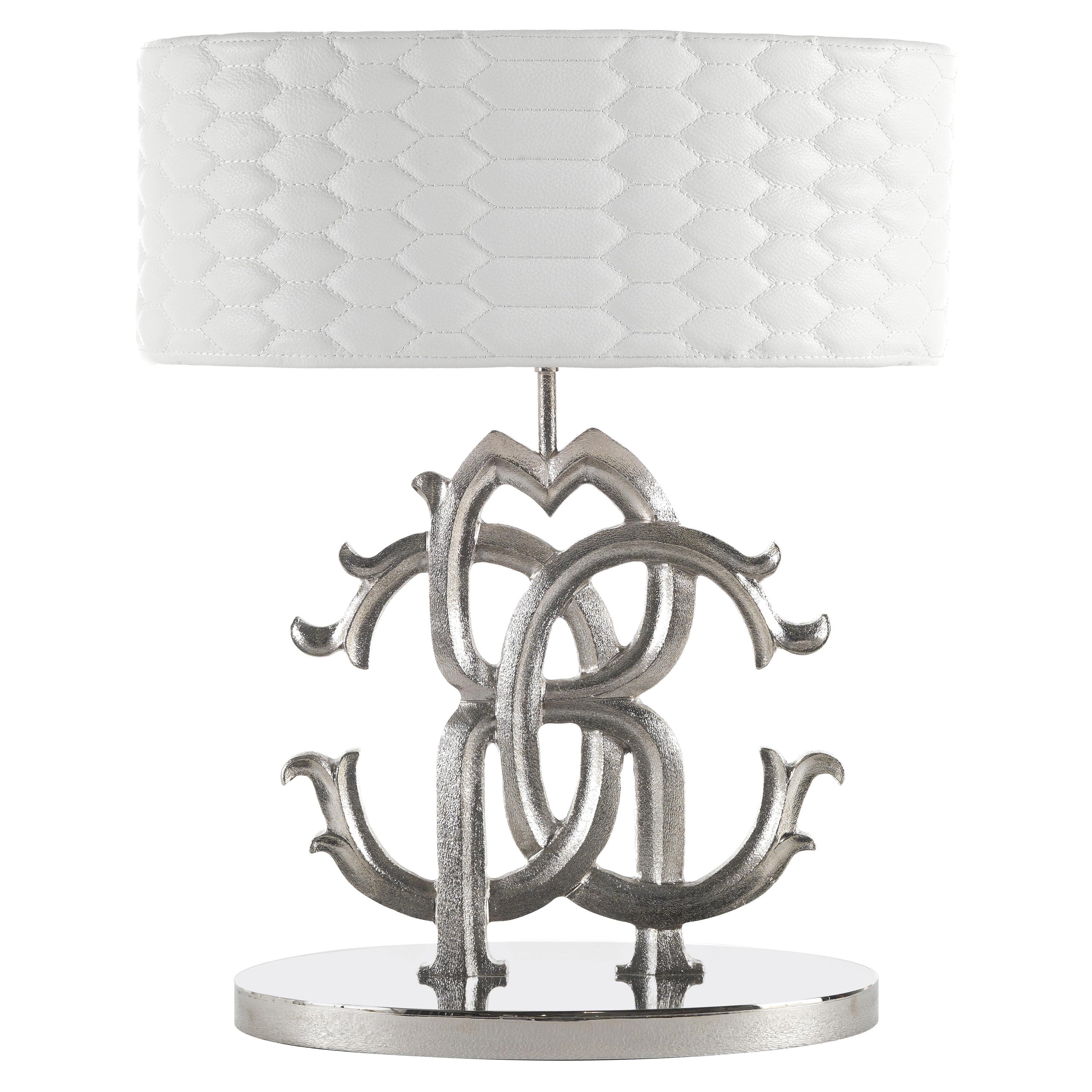 Lampe de bureau avec logo du 21e siècle en laiton par Roberto Cavalli Home Interiors 
