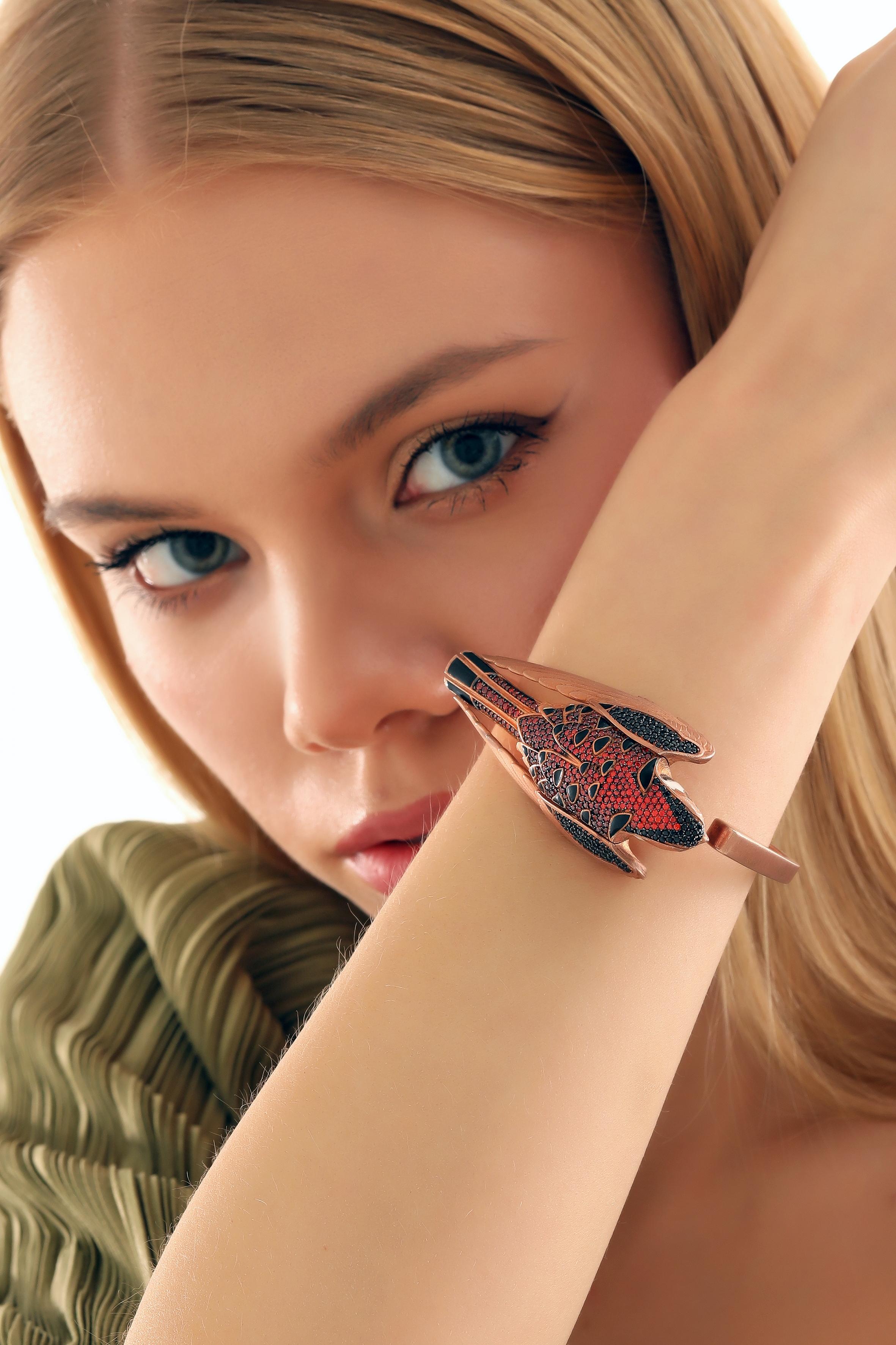 Women's Logos, 14k Rose Gold, American Kestrel Bracelet For Sale