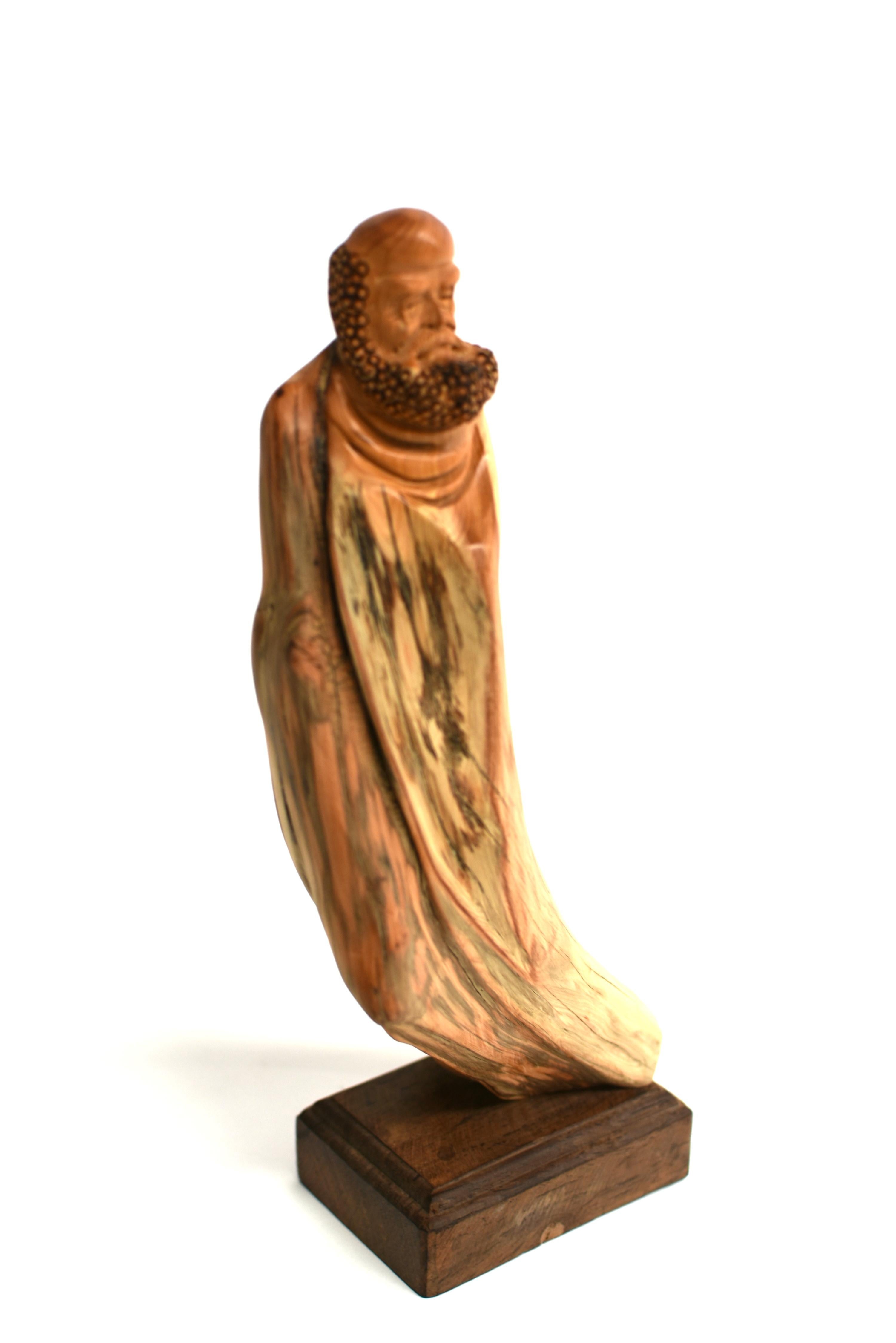 Hand-Carved Lohan Arhat Sculpture Hand Carved Solid Wood