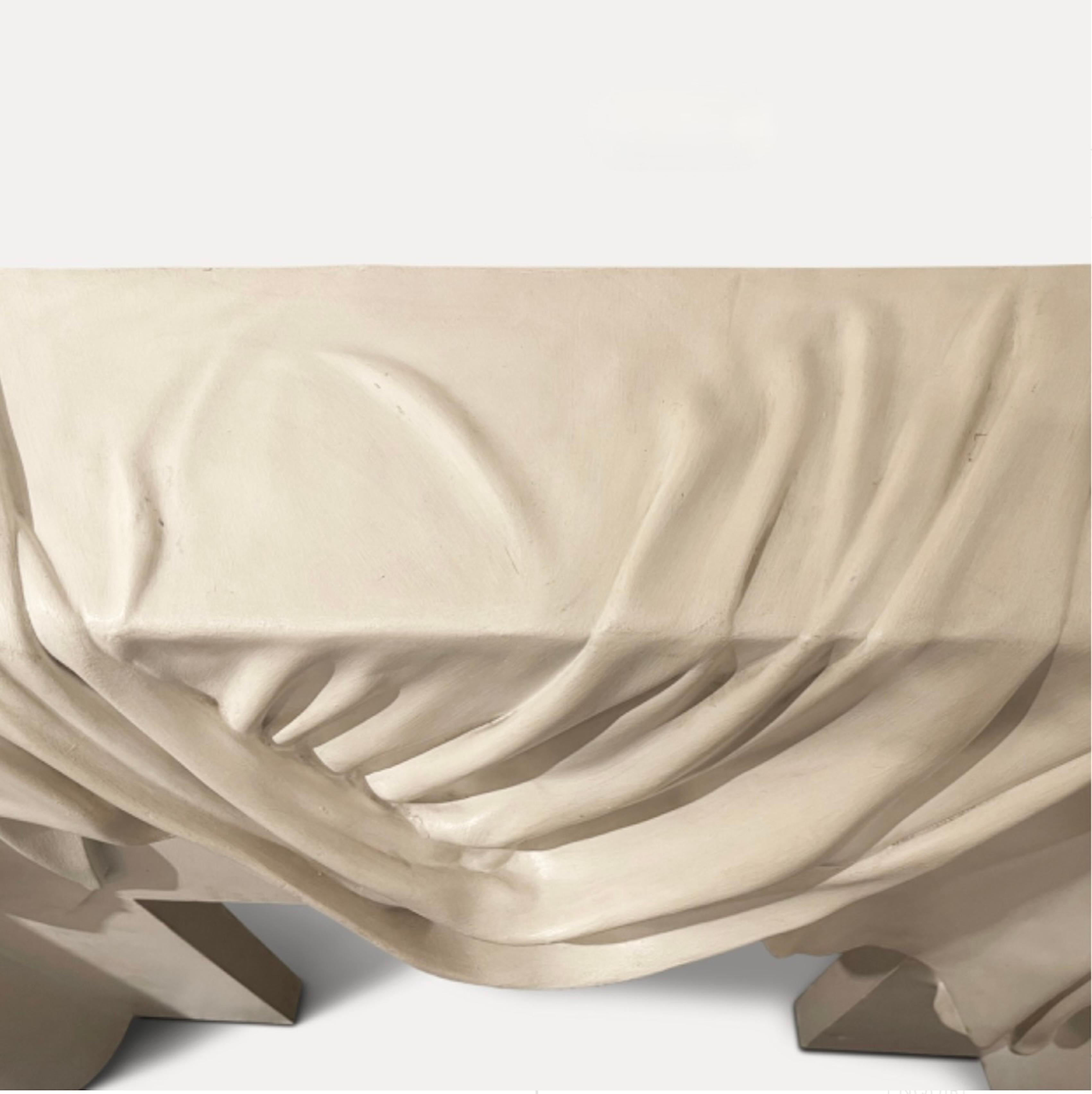 Post-Modern Loic Beuchet Trompe L'Oeil Plaster Fire Surround 1980s For Sale