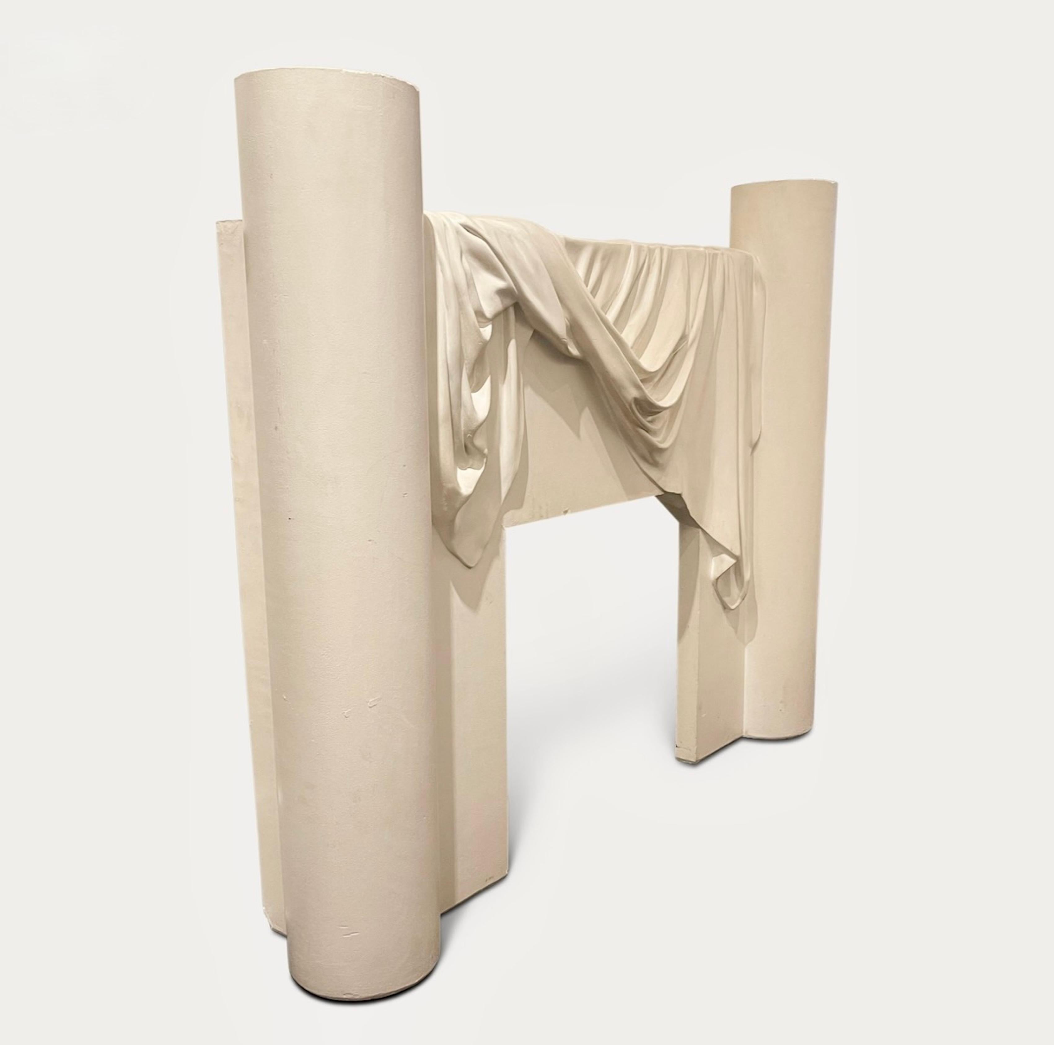 Loic Beuchet Trompe L'Oeil Plaster Fire Surround 1980s In Good Condition For Sale In CA, CA