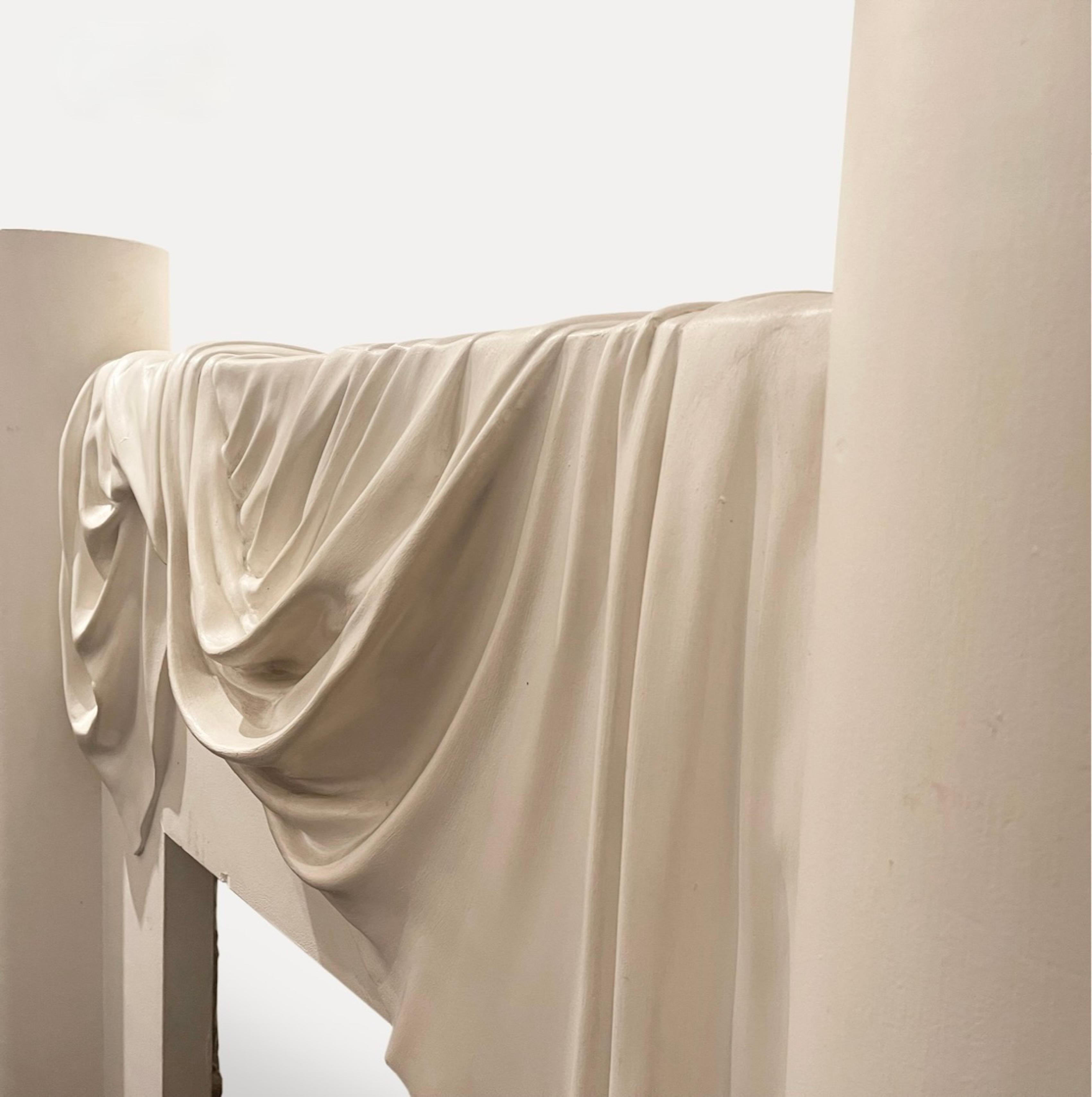 Late 20th Century Loic Beuchet Trompe L'Oeil Plaster Fire Surround 1980s For Sale