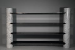 "Loico" Bookcase by Angelo Mangiarotti in Carrara e Marquina Marble Skipper 1970