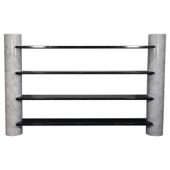 "Loico" Bookcase by Angelo Mangiarotti in Carrara e Marquina Marble Skipper 1970