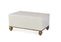 Loire Cocktail Table - French Lacquered White w/Gold