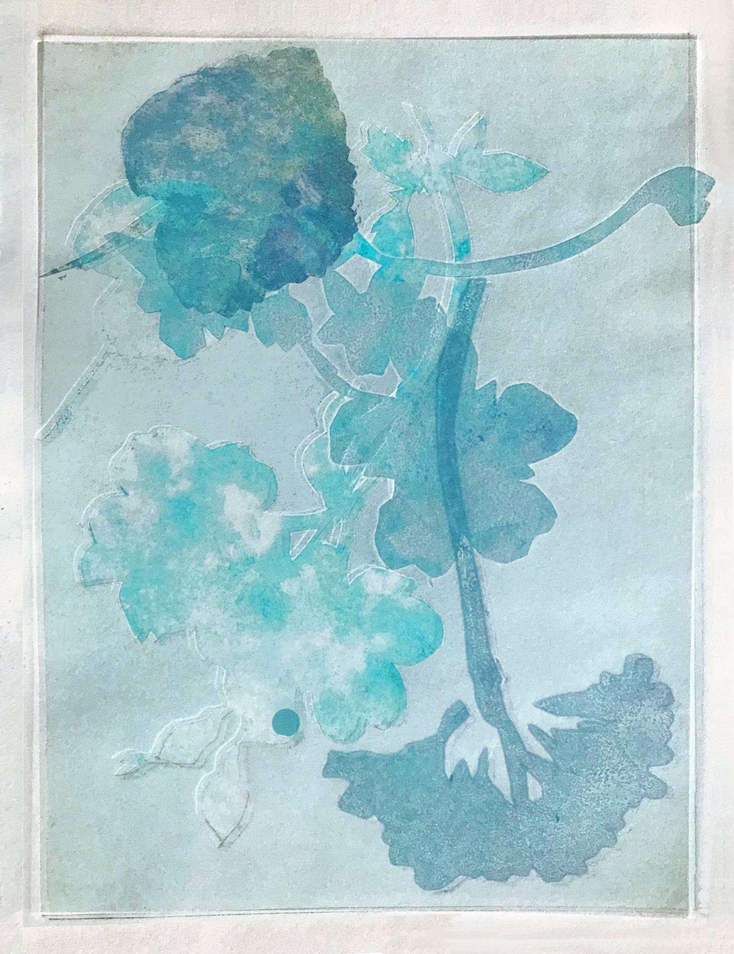 Flower Shadows I, 12 individual floral monotypes together in a grid 5