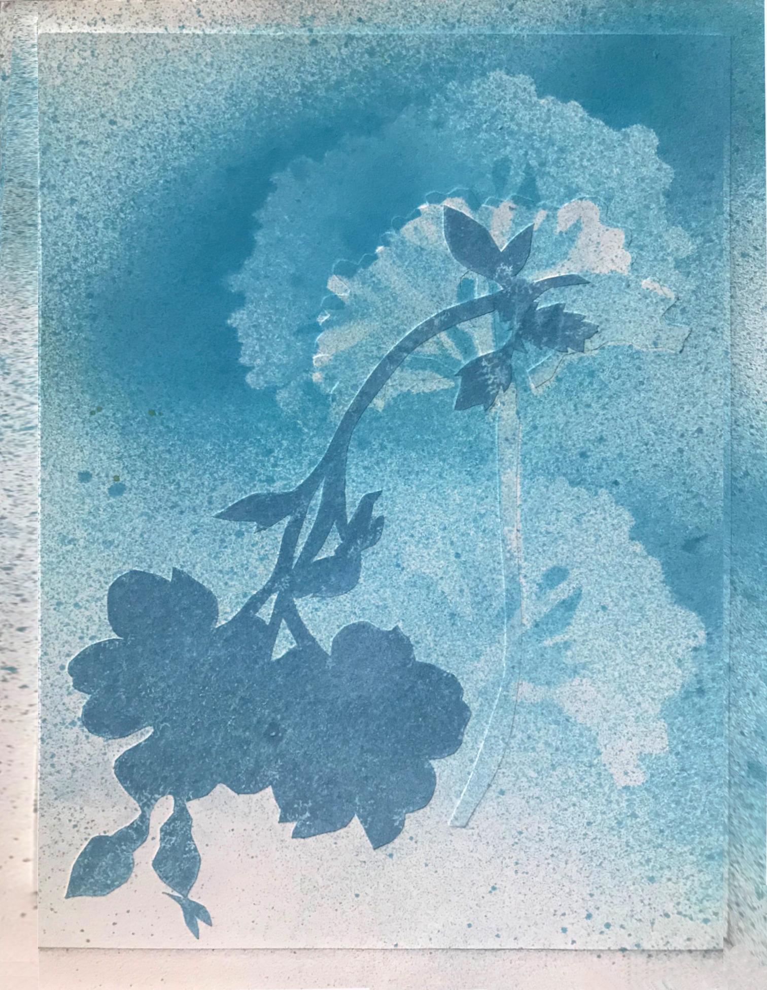 Flower Shadows I, 12 individual floral monotypes together in a grid 7
