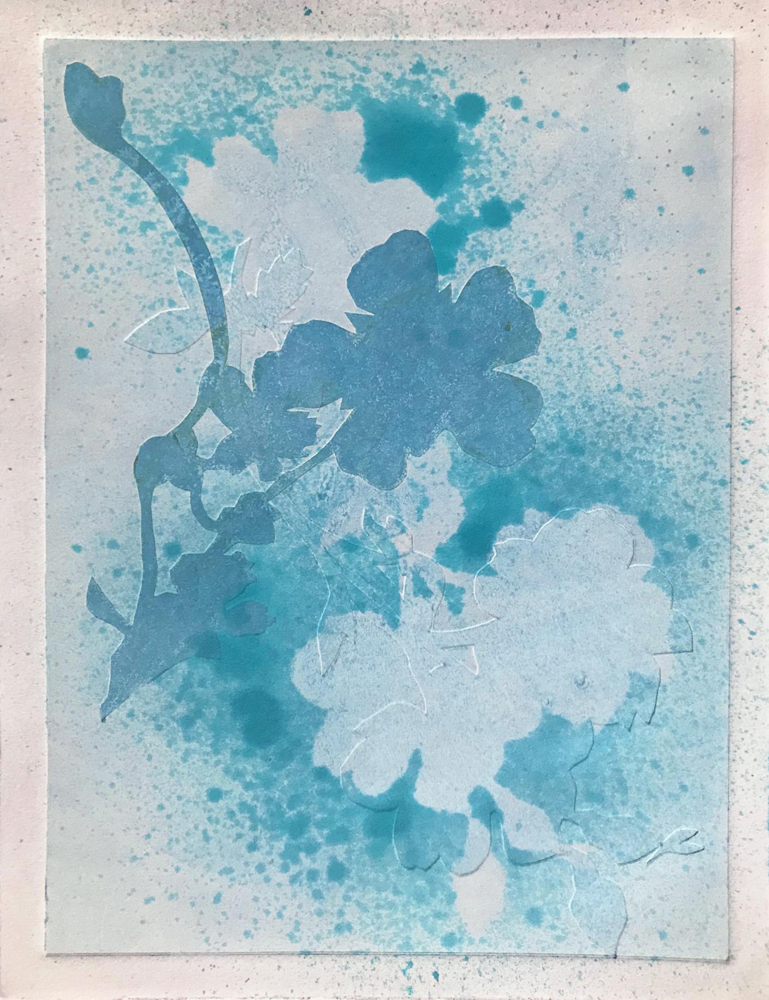 Flower Shadows I, 12 individual floral monotypes together in a grid 10