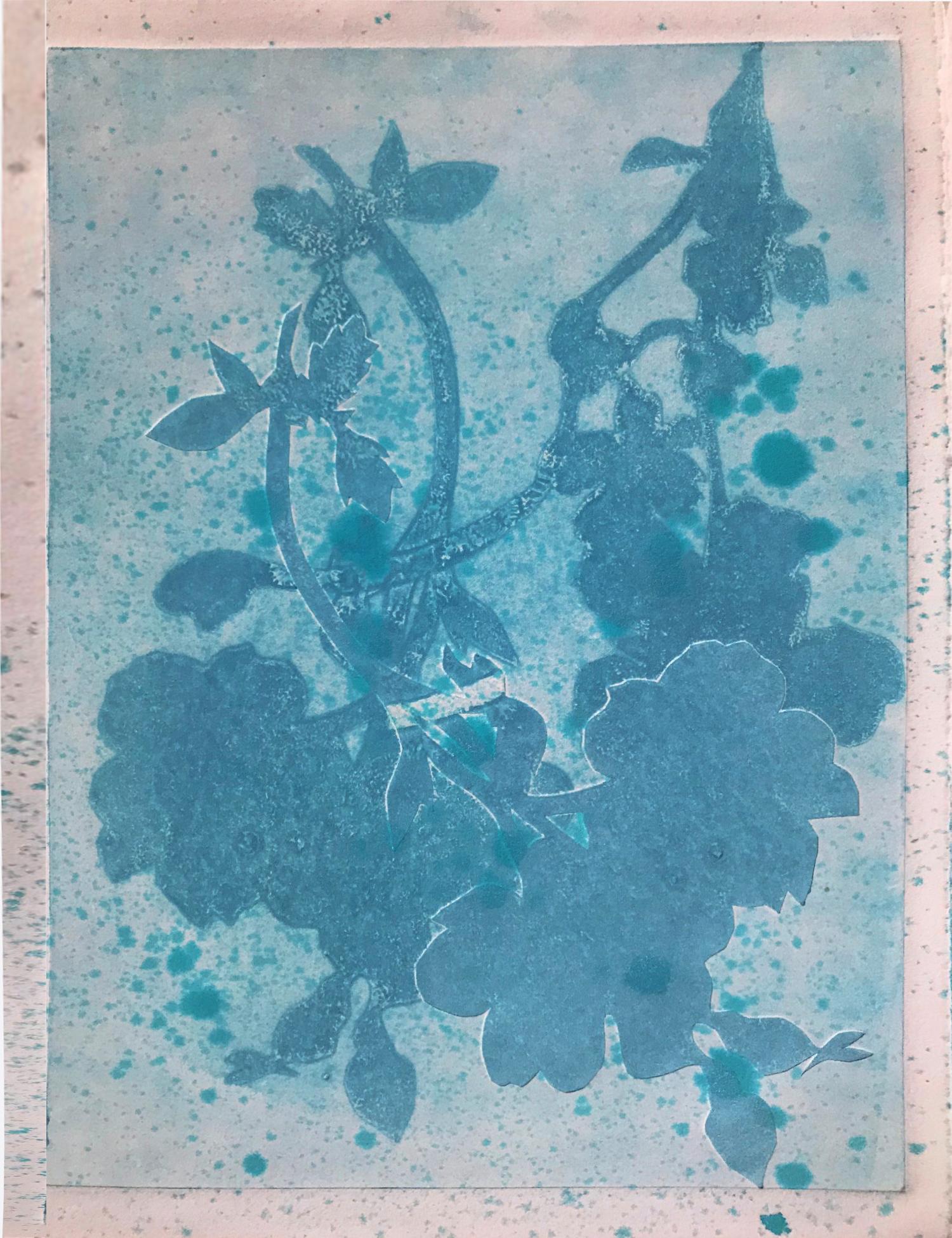Flower Shadows I, 12 individual floral monotypes together in a grid 3