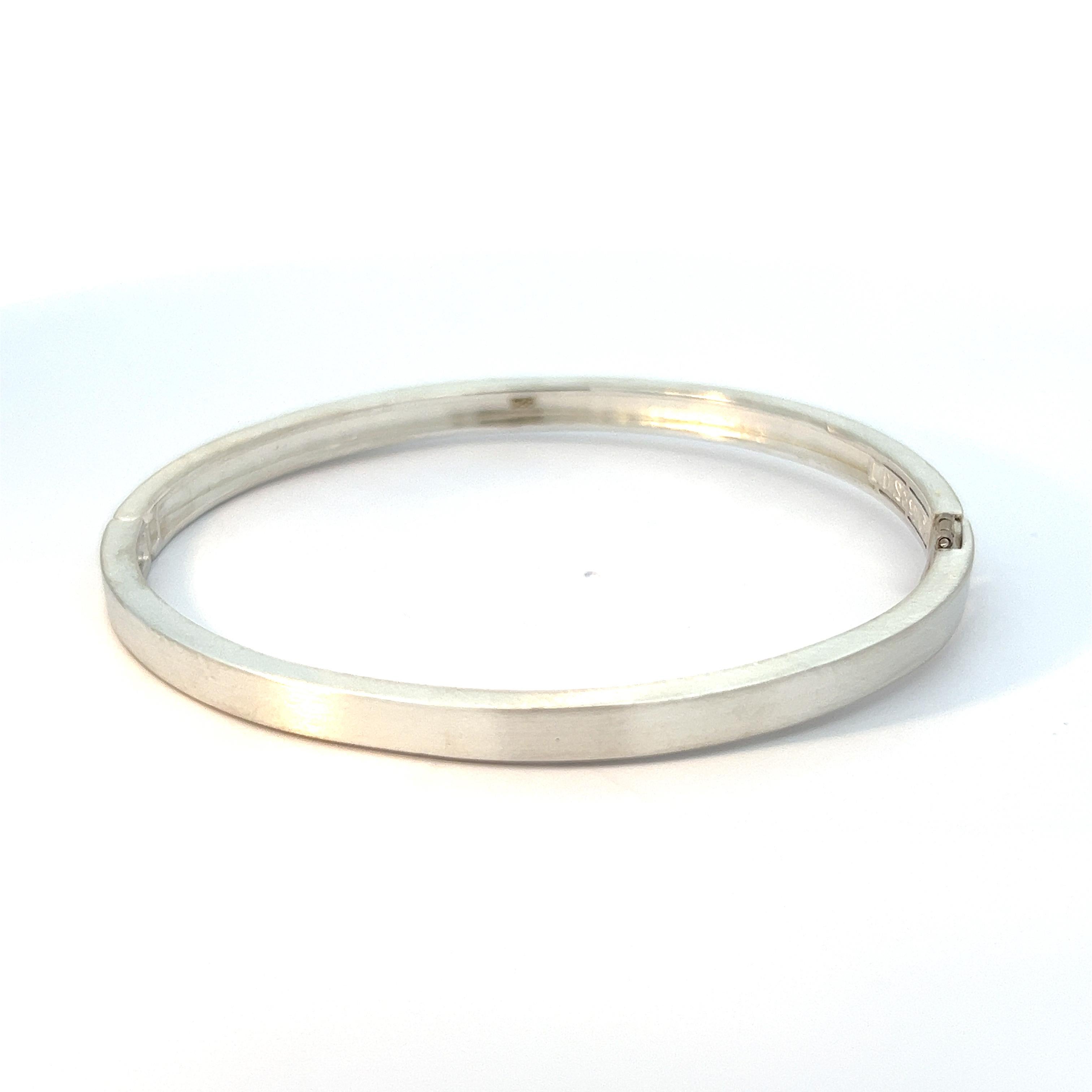 Bangle da uomo in argento sterling di Lois D. A. Silver con chiusura a scatto da 7,5