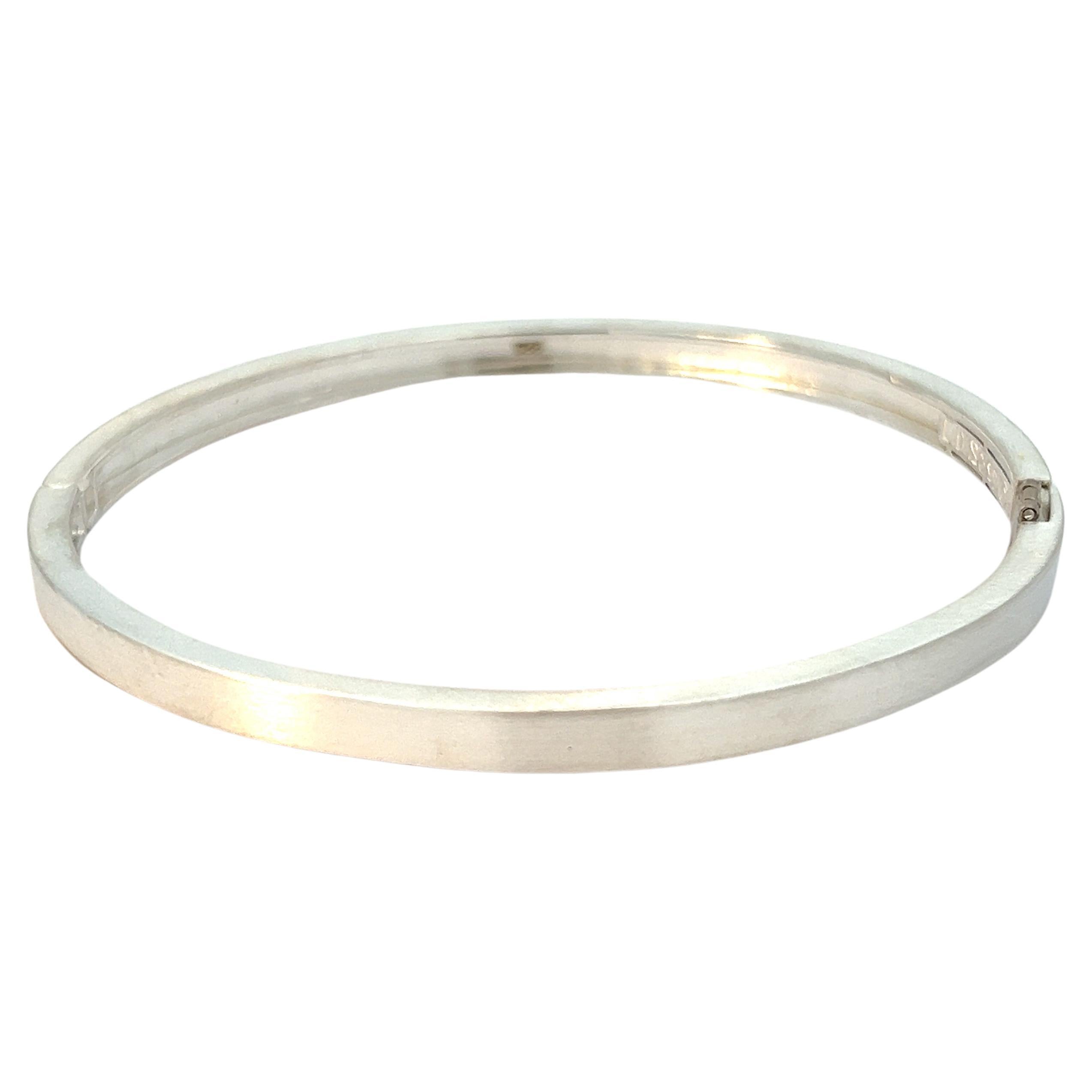 Lois D. Sasson Design Sterling Silver Men's Bangle Snap Closure 7.5" For Sale