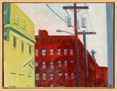 "Jersey City Lofts" Lois Dodd,  Plein-Air, Modernist American Urban Landscape