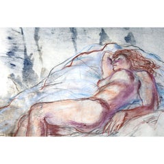 Reclining female nude figure by woman artist Lois Green Cohen