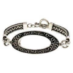Lois Hill Bracciale d'argento 925 con scroll granulati intrecciati e a ginocchiera