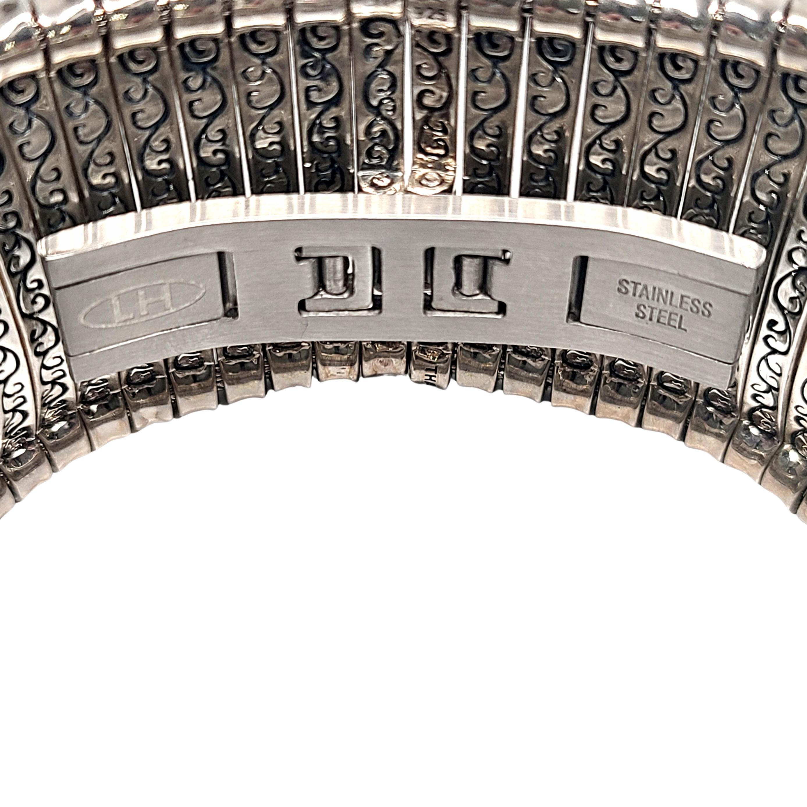 Women's Lois Hill Sterling Silver Diamond Station Large Signature Bracelet For Sale