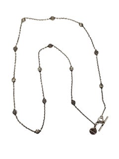 Lois Hill Sterling Silver Filigree Station Link Necklace 29" #21615