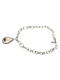 Lois Hill Sterling Silver Hammered Teardrop Link Pendant Necklace #21601