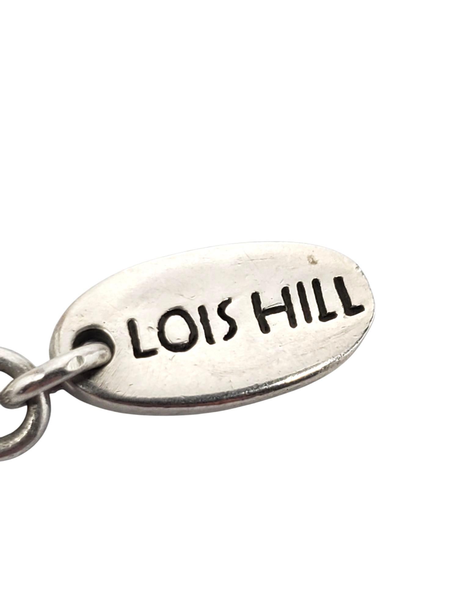Lois Hill Sterling Silber gehämmert Teardrop Link Anhänger Halskette #21601 im Angebot 2