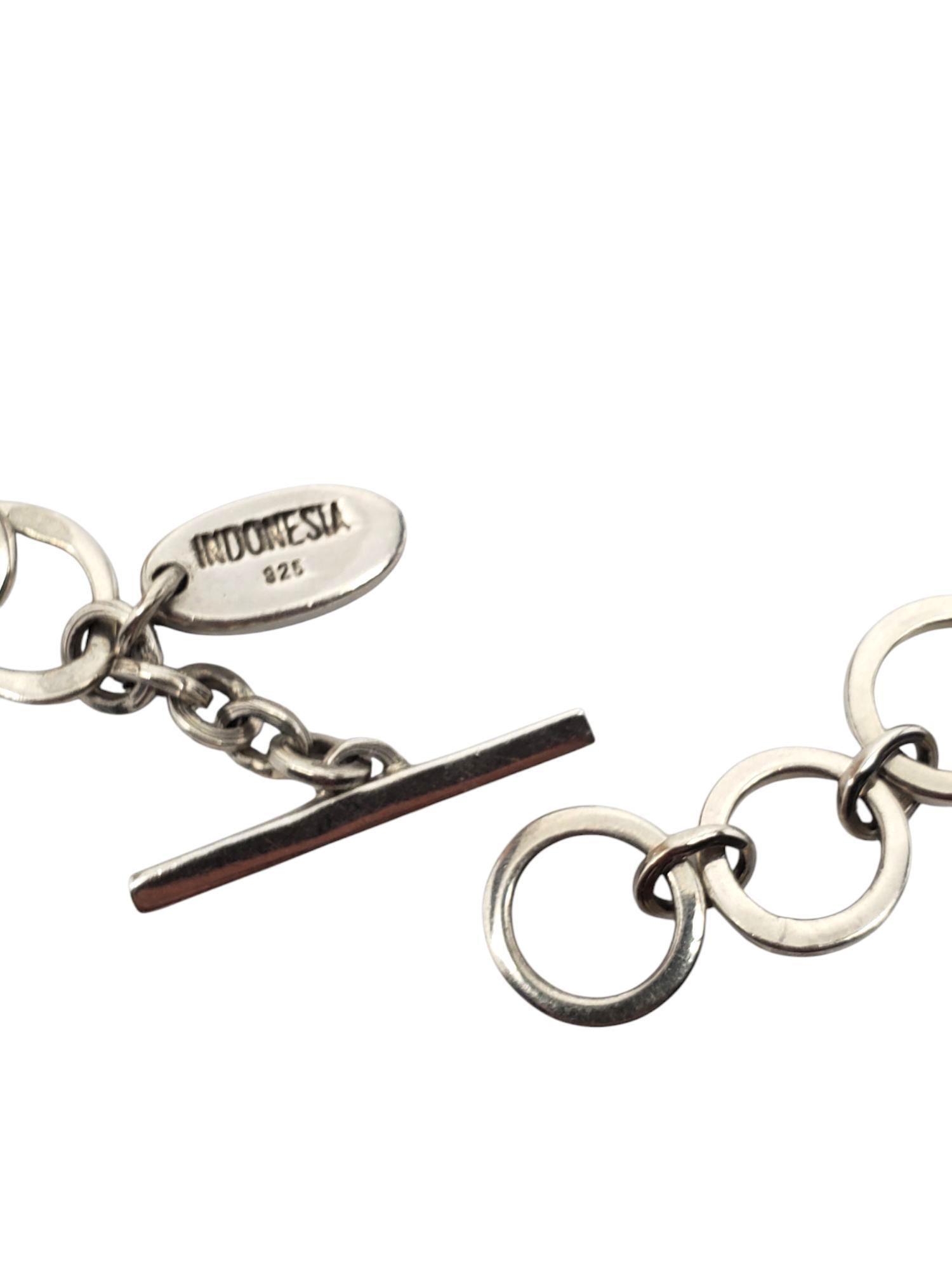 Lois Hill Sterling Silber gehämmert Teardrop Link Anhänger Halskette #21601 im Angebot 3