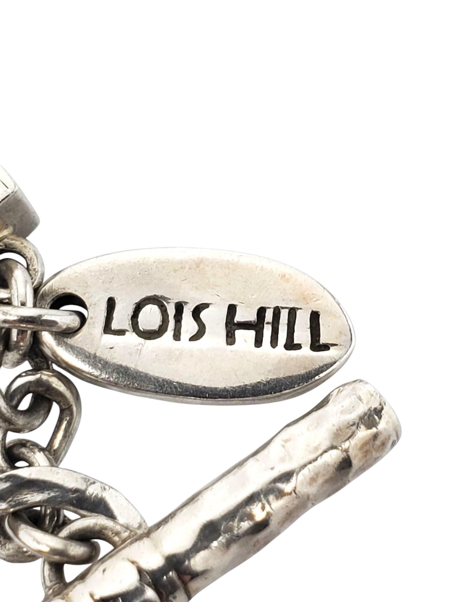Lois Hill Sterling Silver Scroll & Bead Link Toggle Bracelet #21542 For Sale 1