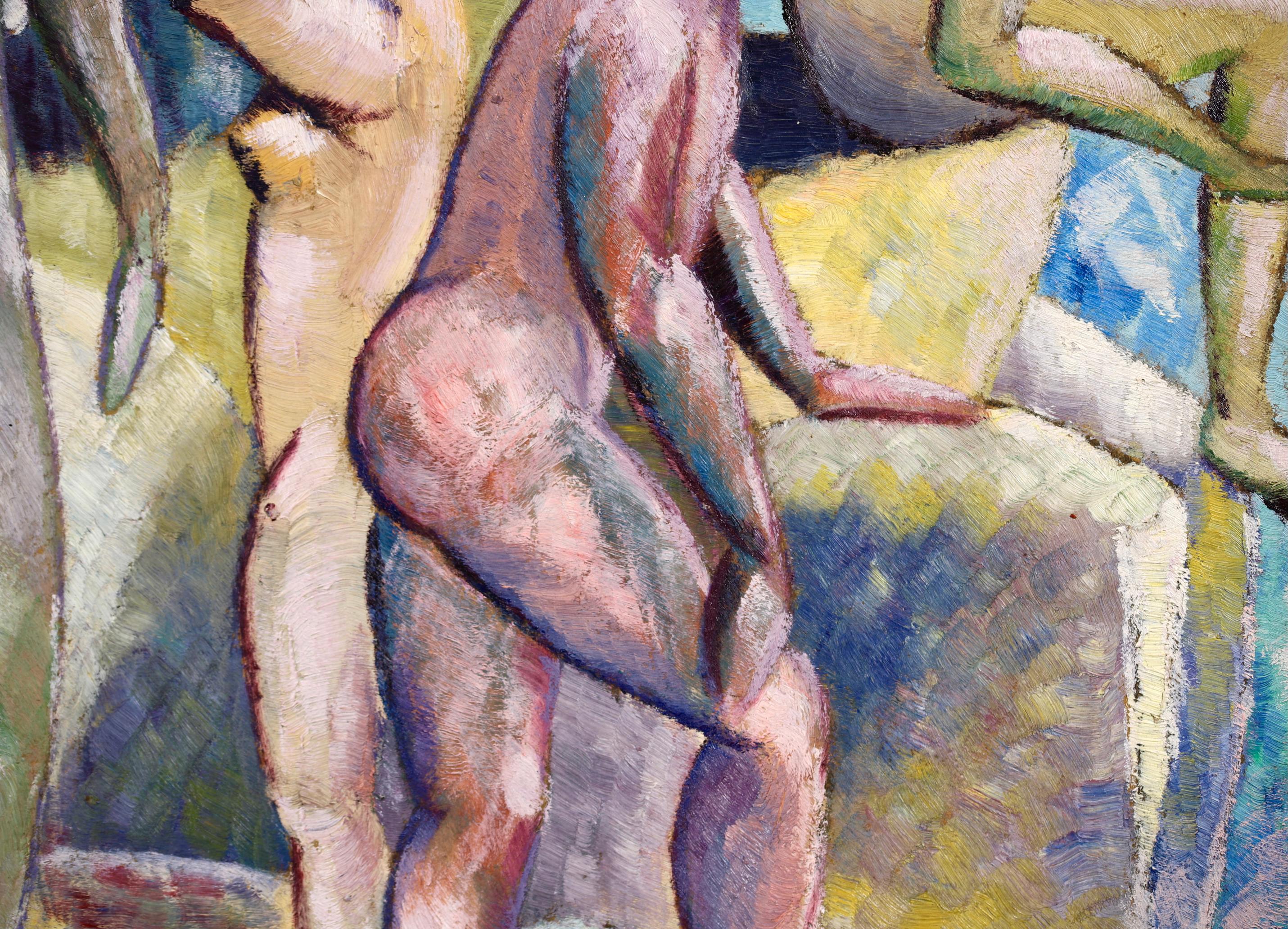 John Duncan Fergusson – Bathing at Eden Roc - Cubist Oil by Lois Hutton 2