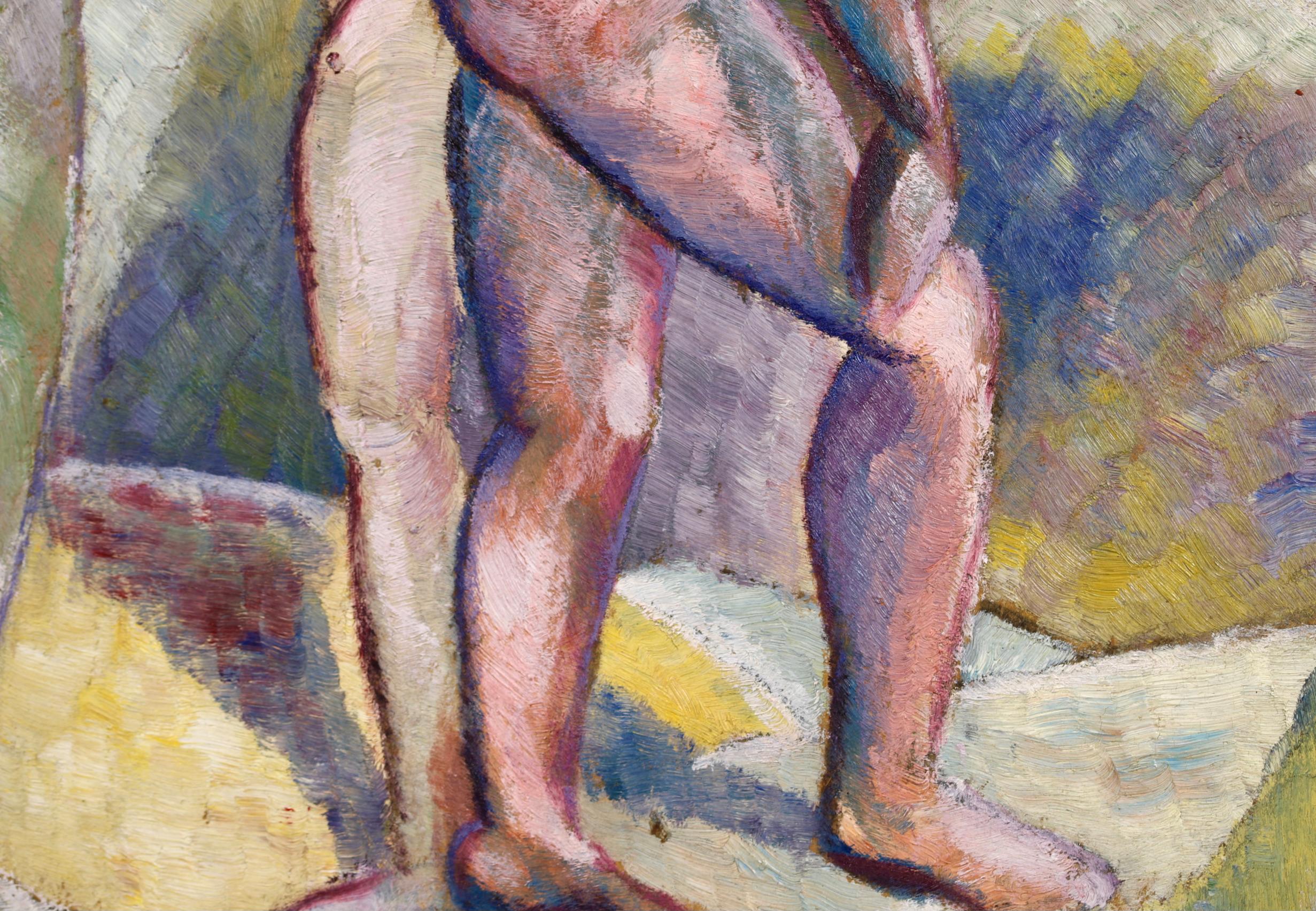 John Duncan Fergusson – Bathing at Eden Roc - Cubist Oil by Lois Hutton 3