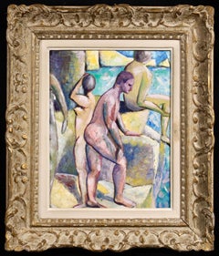 John Duncan Fergusson – Bathing at Eden Roc - Cubist Oil by Lois Hutton