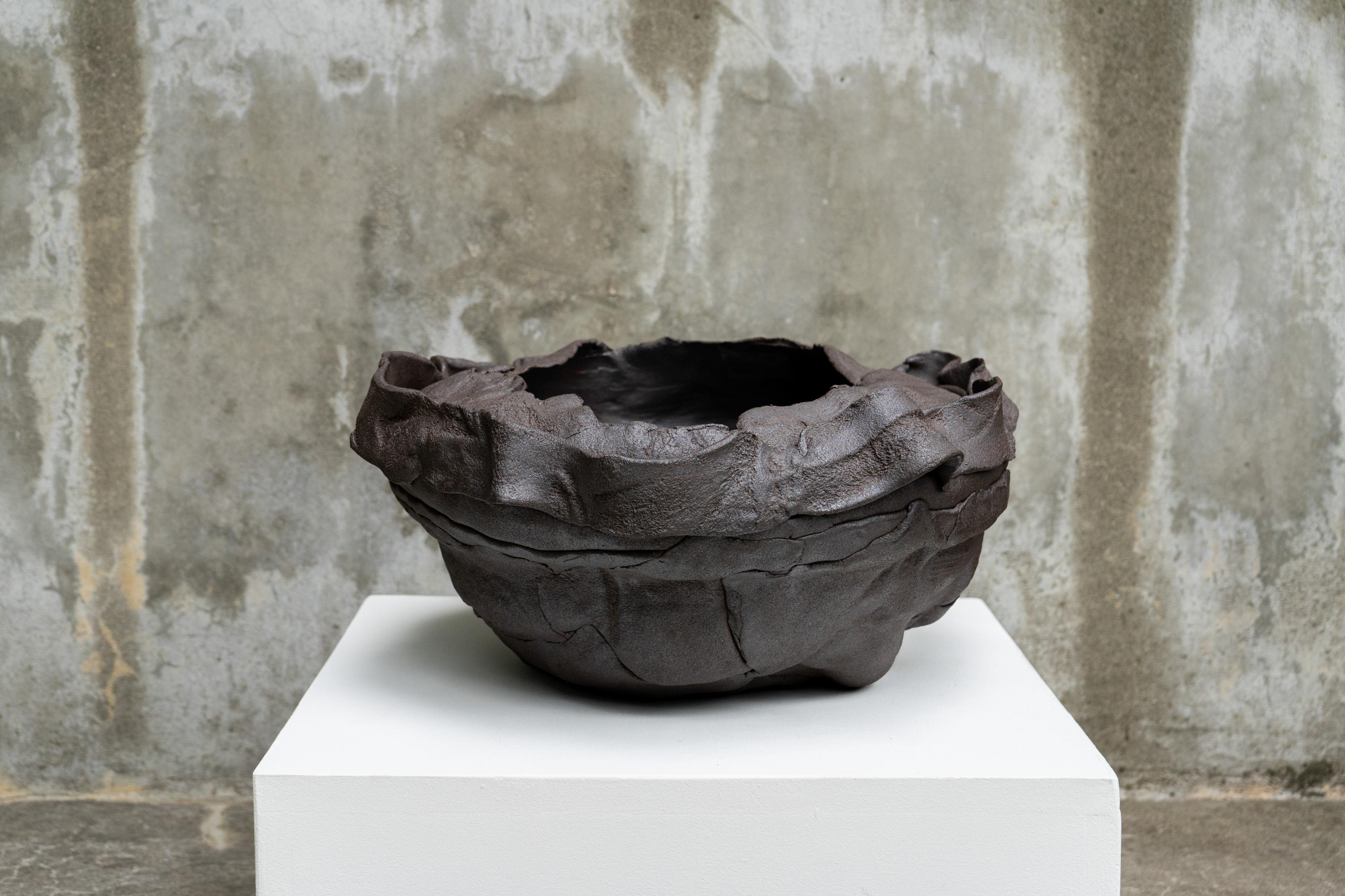 Ceramic piece made by artist Lois Samuels. No. 25 of her Open series. 
Dimensions: 7.5