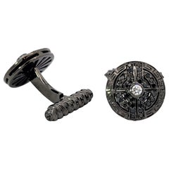 Lois Sasson Design 18k Black & White Diamonds Cufflinks