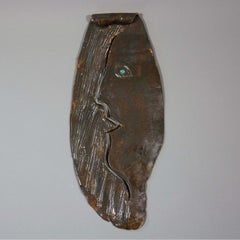 Face Wall Piece - Bronzo, scultura astratta, 2021