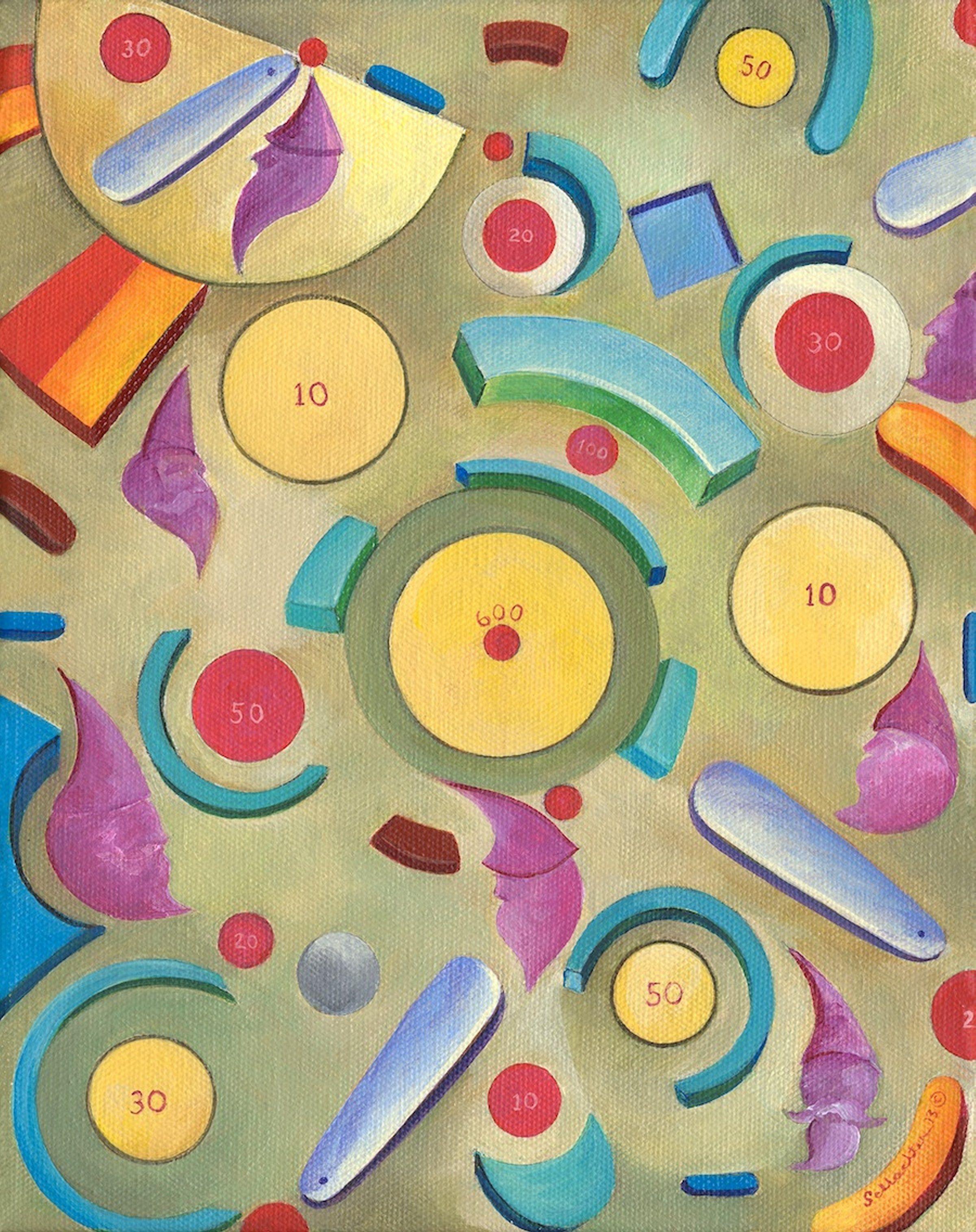 Wizards du Pinball, peinture, acrylique sur toile