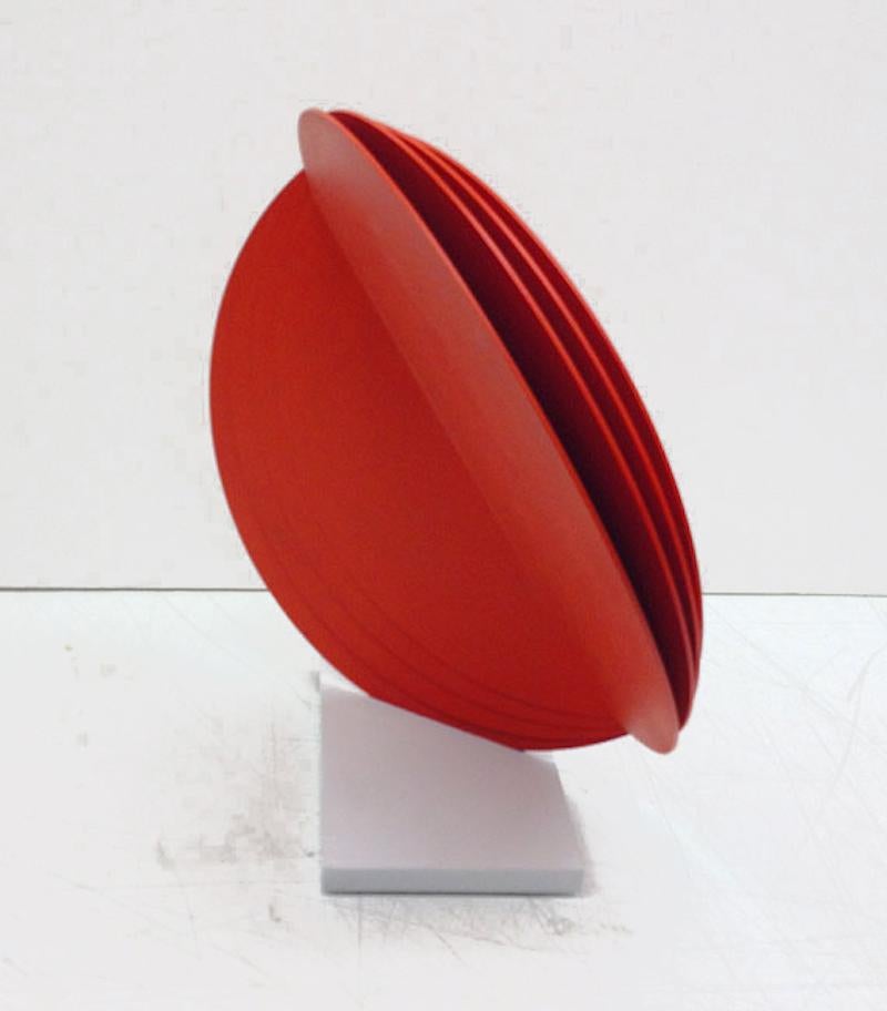 Four Round Red Shapes - Sculpture by Lois Teicher