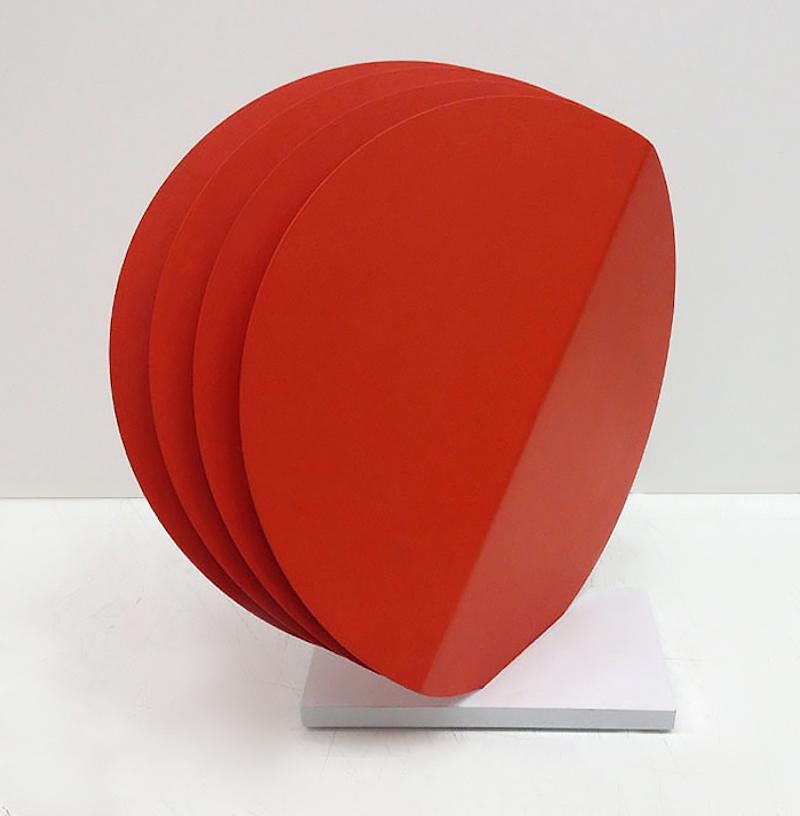 Lois Teicher Abstract Sculpture - Four Round Red Shapes