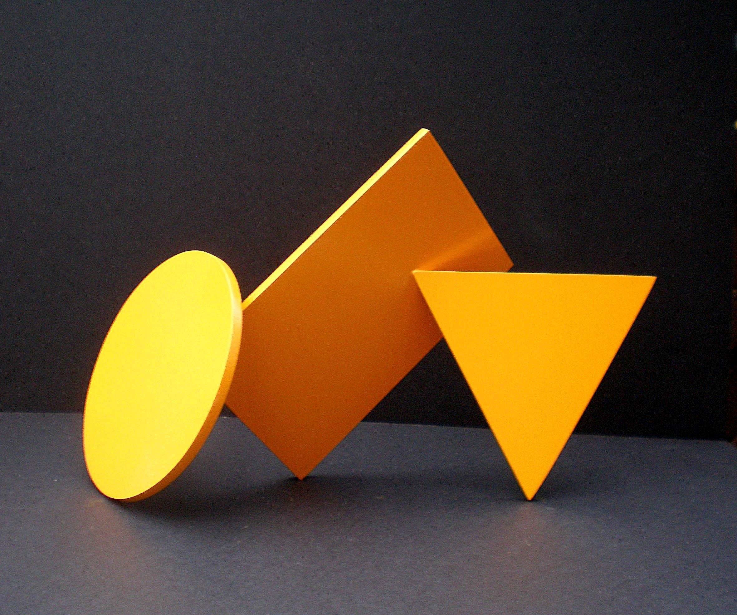 Lois Teicher Abstract Sculpture - Three Orange Shapes