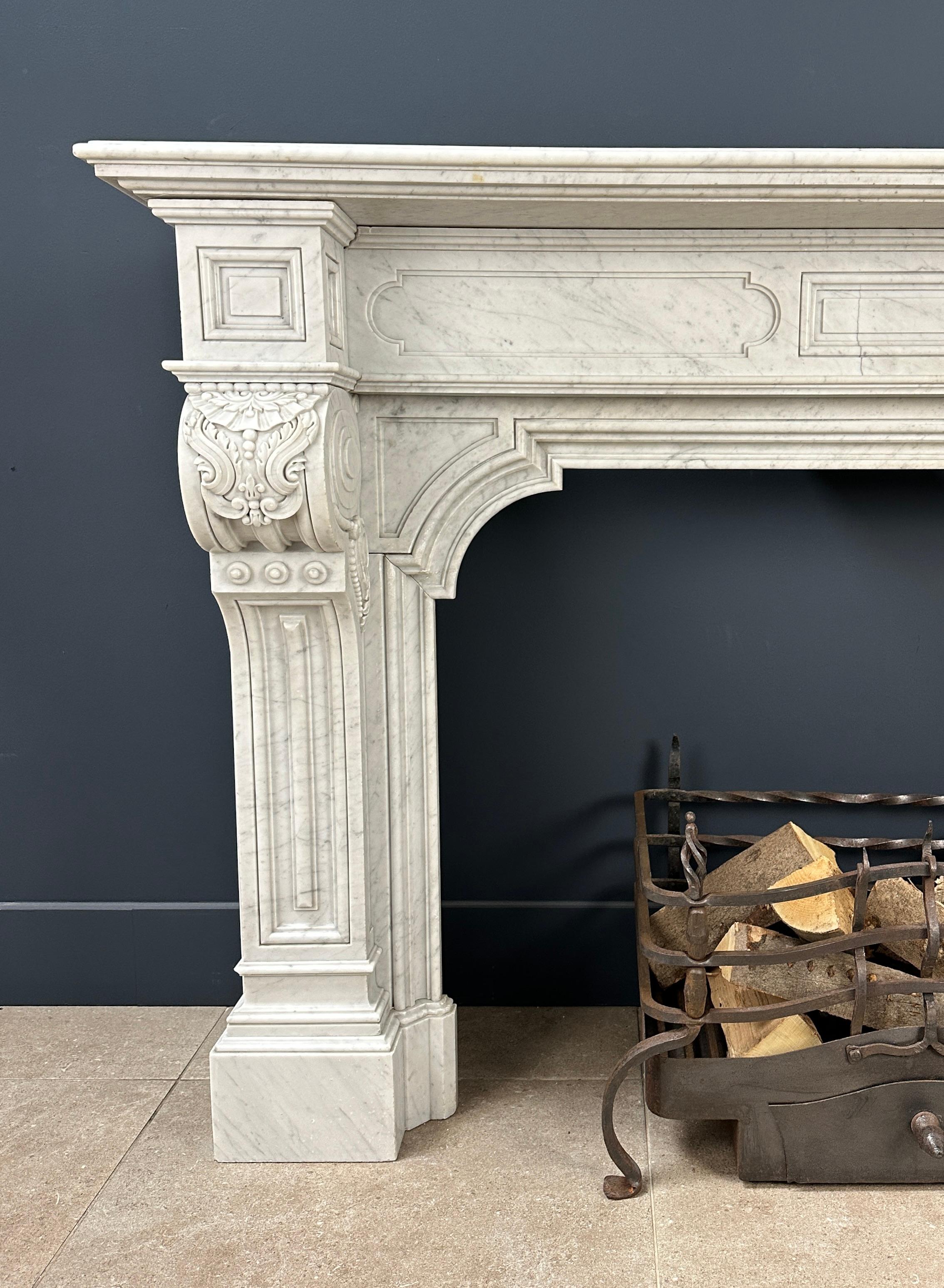 French Lois Xv Magnificent Rich Antique Marble Mantelpiece For Sale