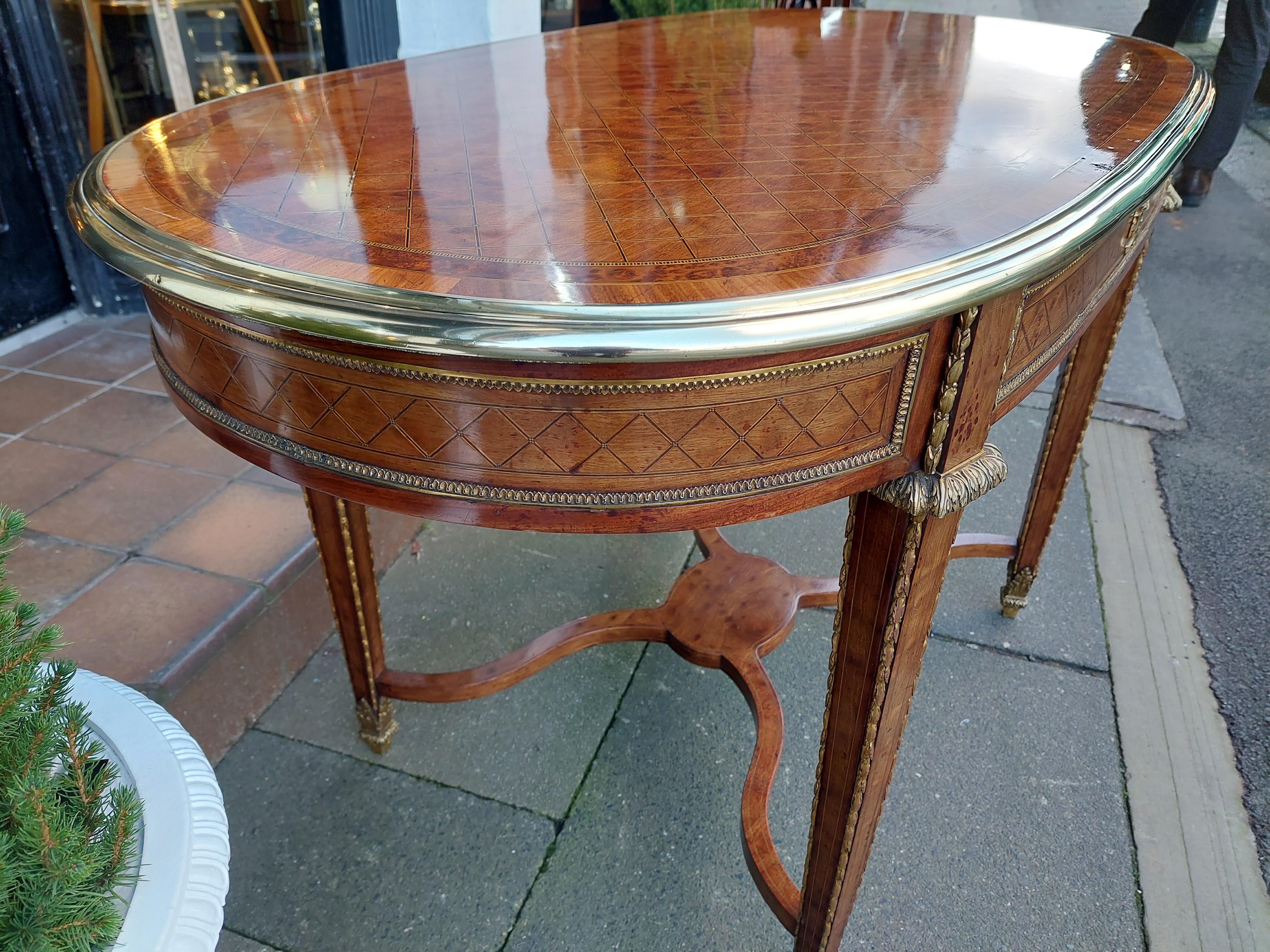 Ormolu Loius XVI Style Inlaid Center Table For Sale