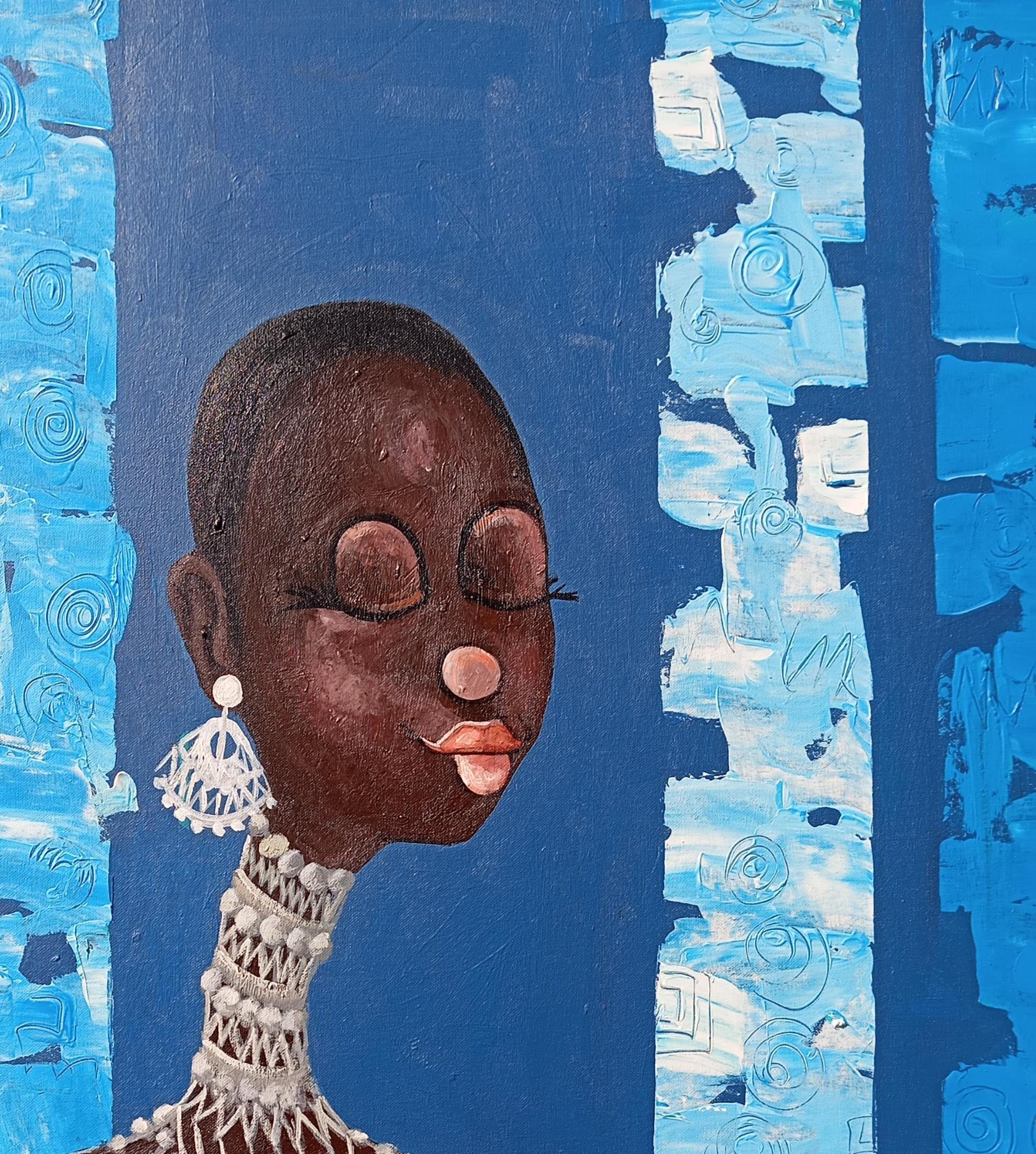 Black and Bold 1 - Contemporary Painting by Loje Oluwaseun 