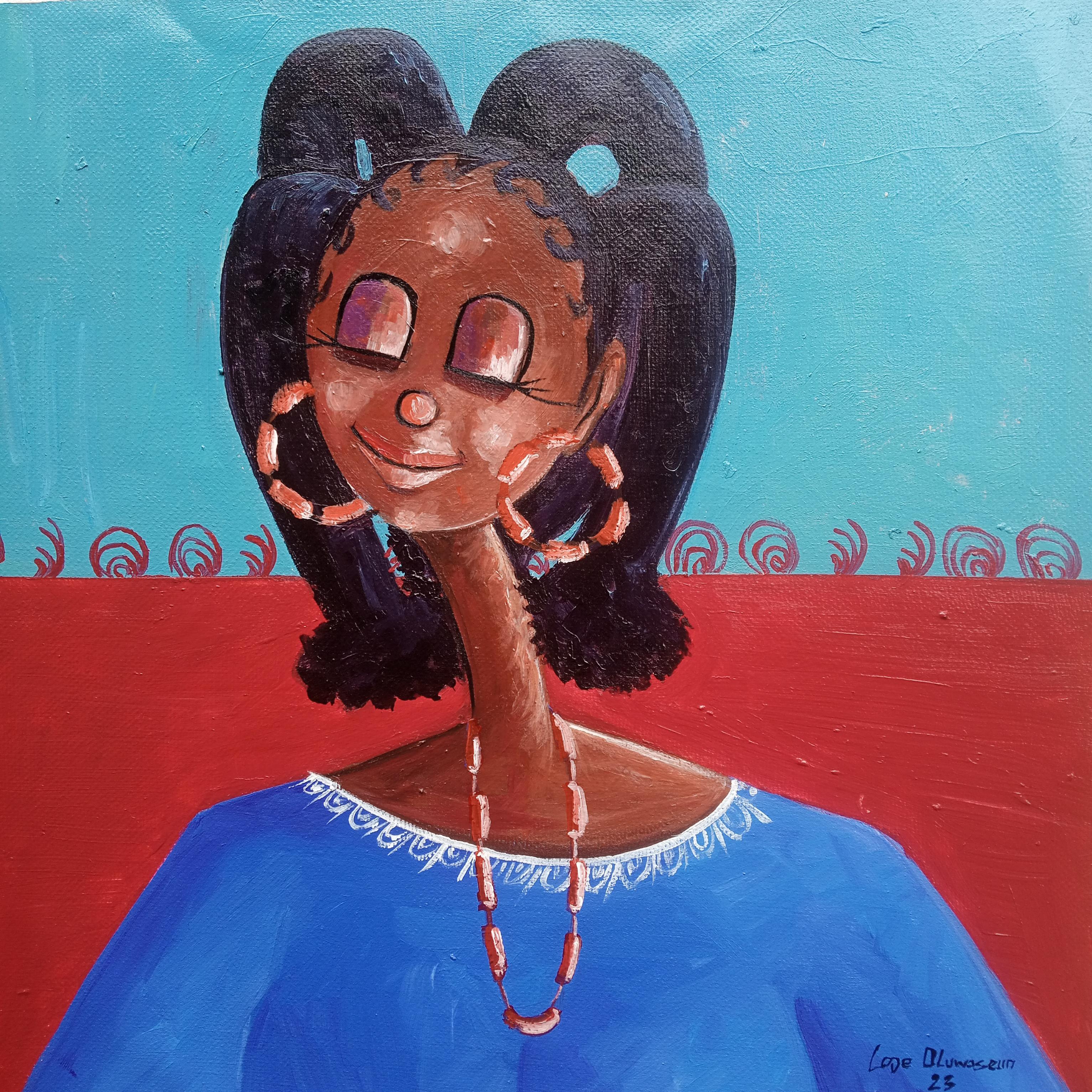 Loje Oluwaseun  Figurative Painting - My Culture and My Beauty 2