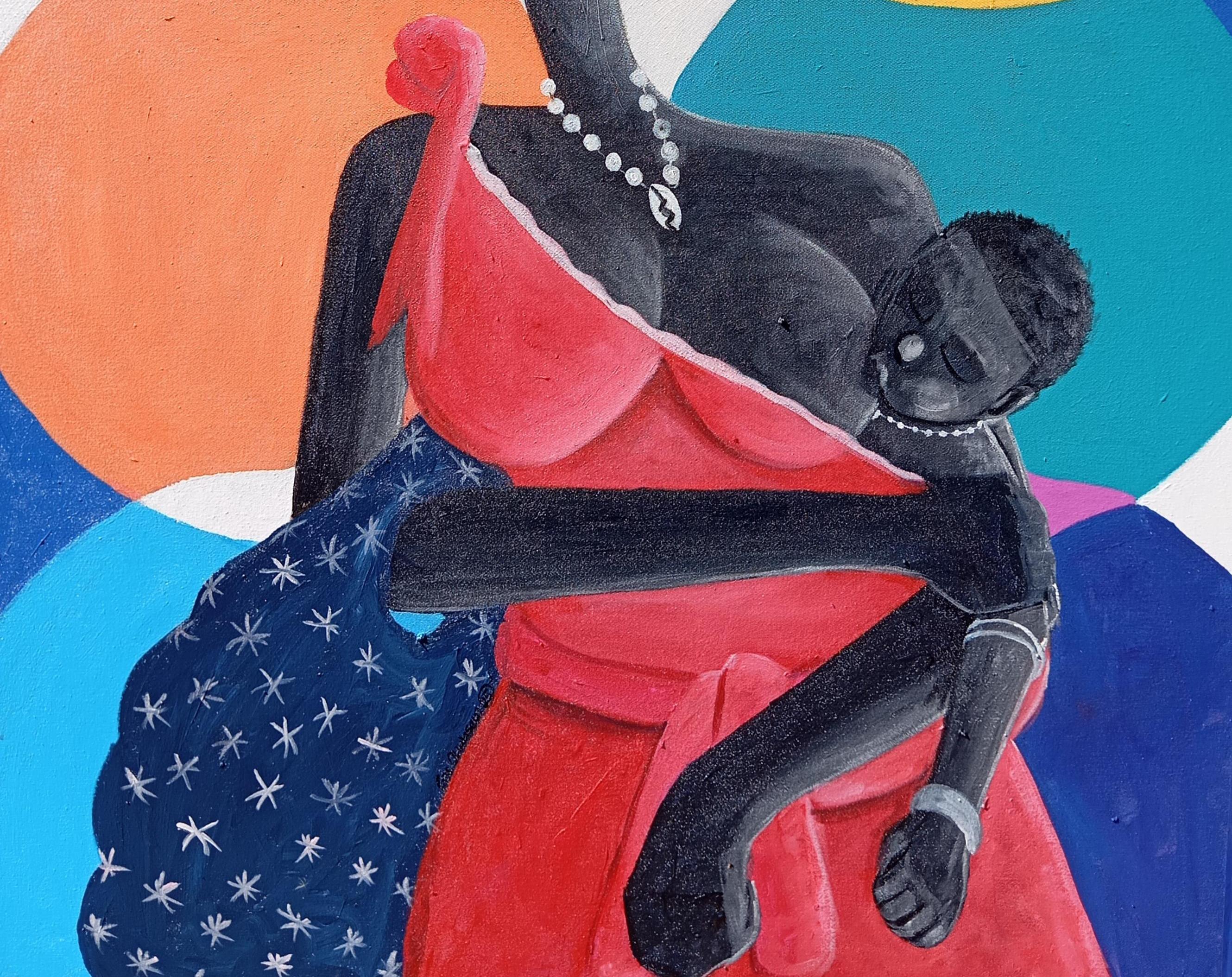 Nurturing 1 - 21. Jahrhundert, Zeitgenössisch, Neo-Figuratives Porträt, Frauen, Afrika (Neue Wilde), Painting, von Loje Oluwaseun 