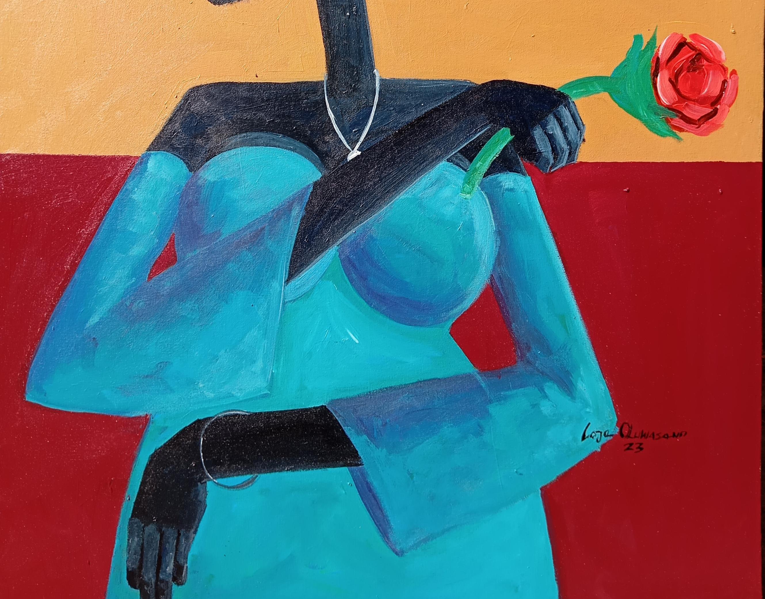 Self Appreciation - Neo-Expressionist Painting by Loje Oluwaseun 